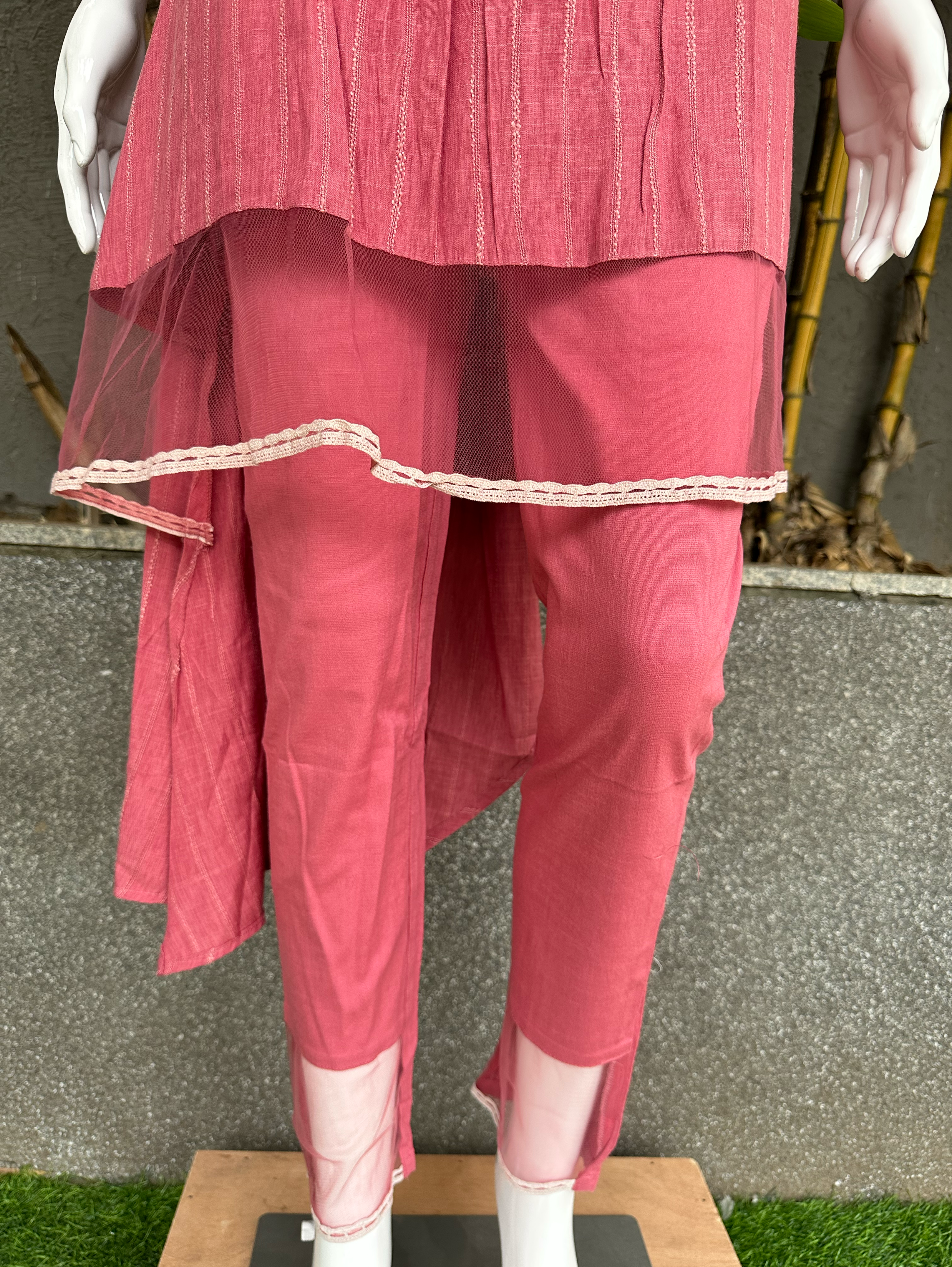 Image of Rayon Slub 3 Piece with Scarf & Lycra Pant