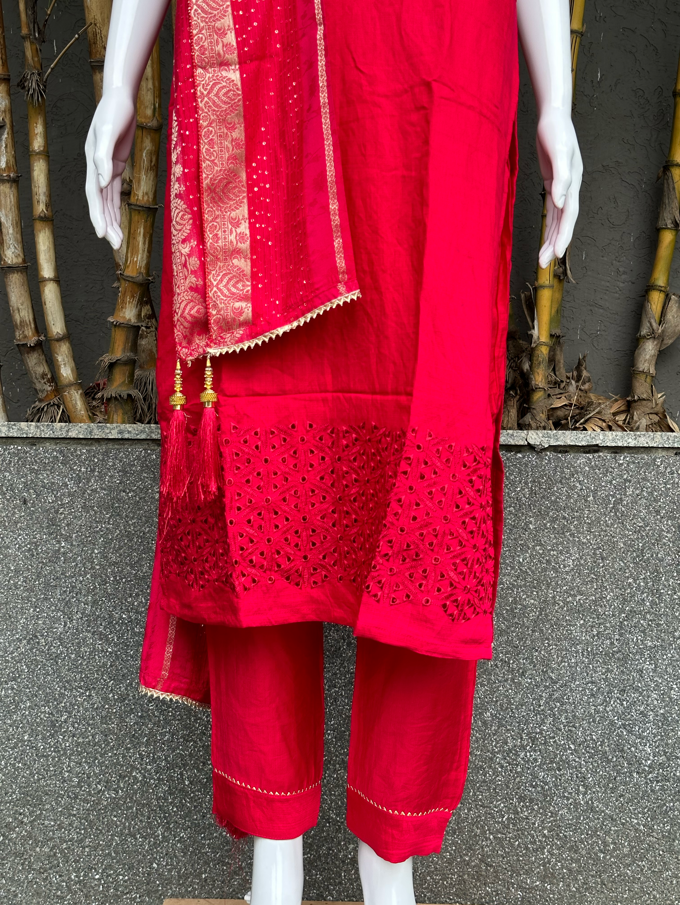 Image of Cotton Slub 3 Piece with Hand Work