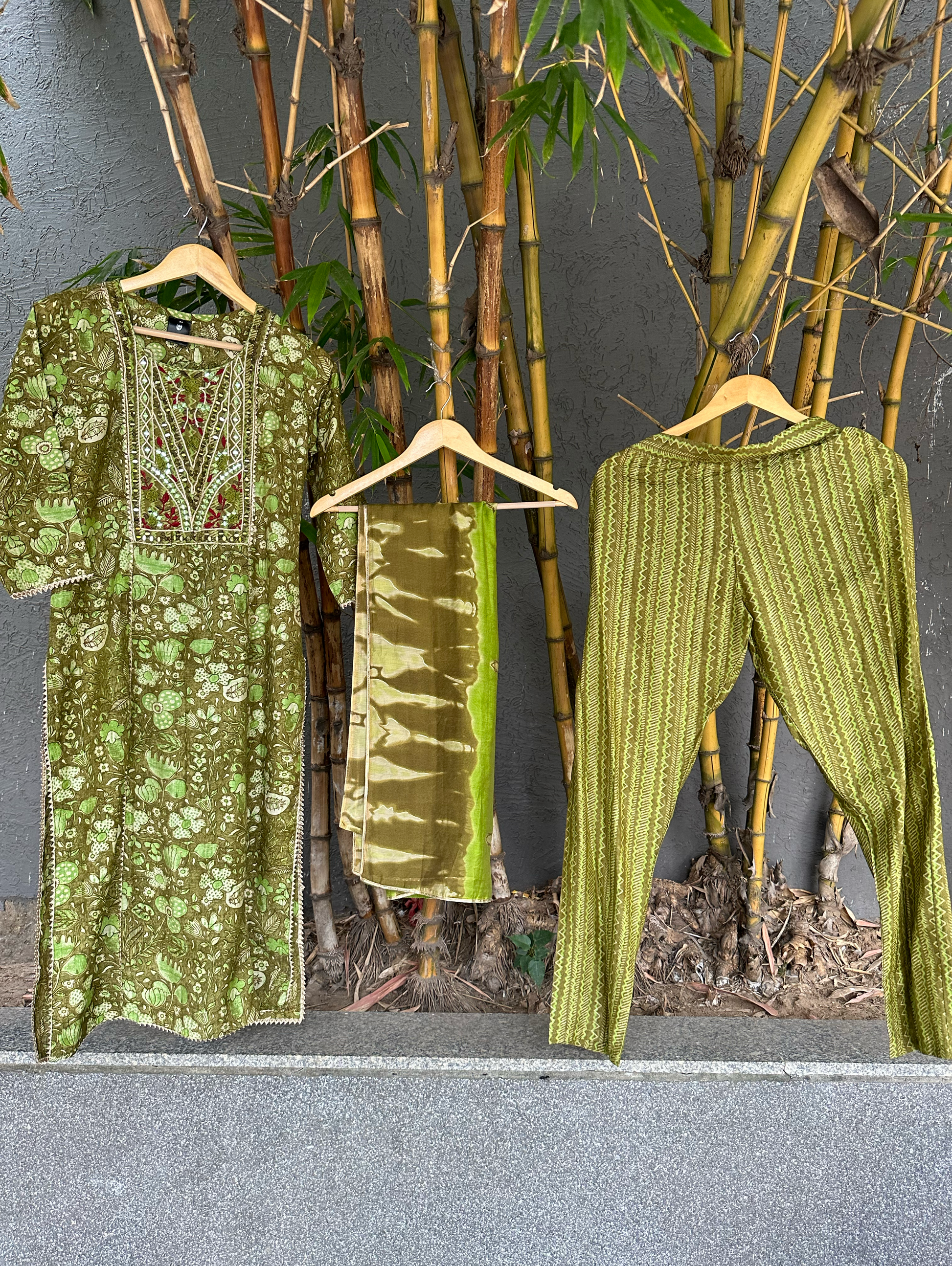 Muslin 3 Piece Embroidery kurti Set