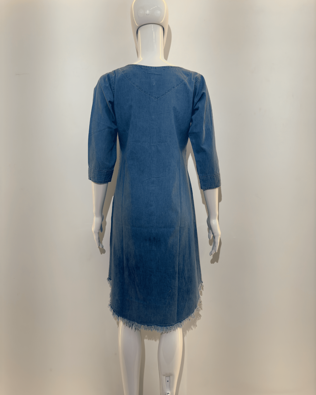 Image of Denim with Embroidery Straight Kurti