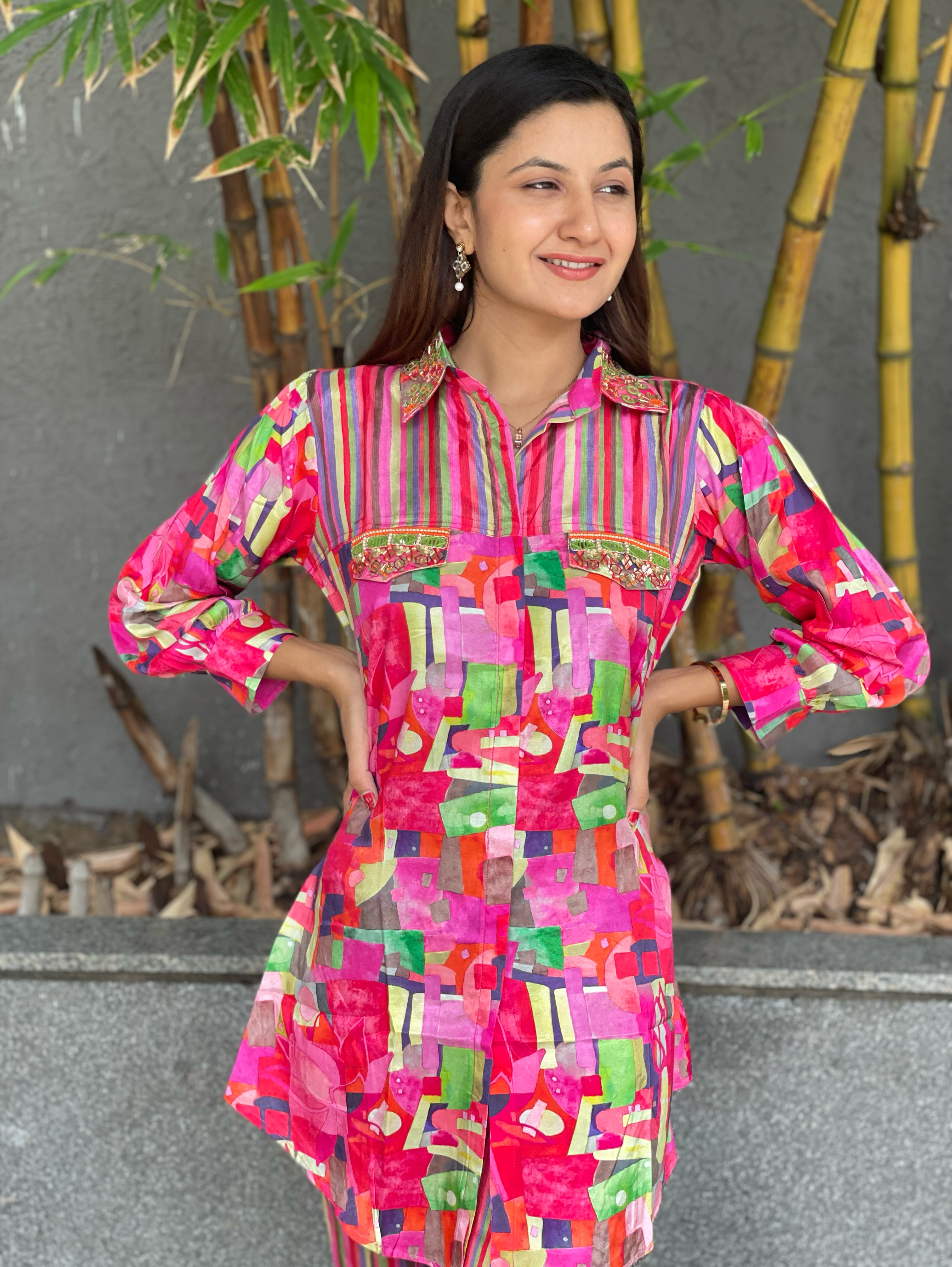 Image of Muslin Coords with Embroidery work