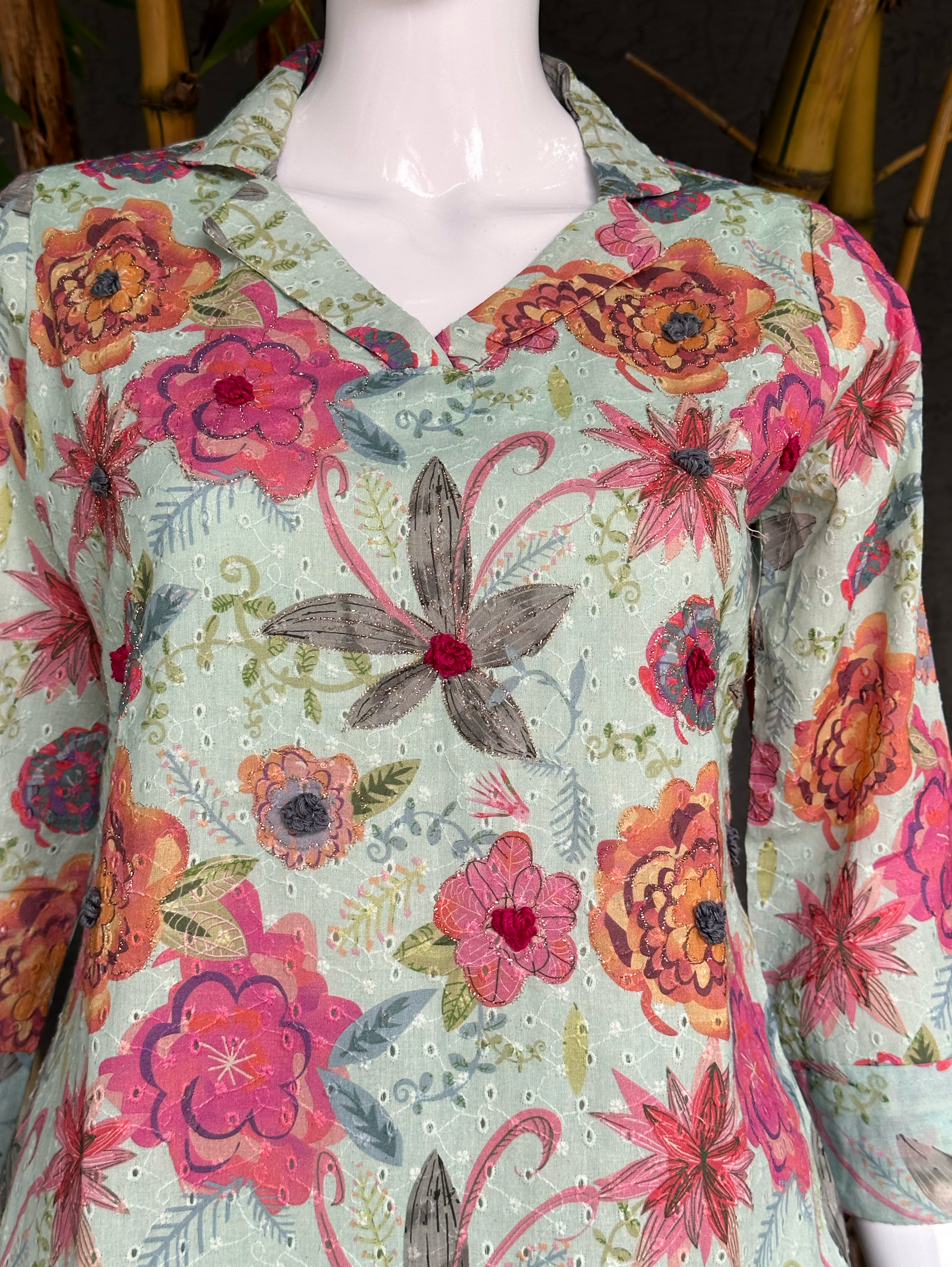 Lucknowi Cotton Embroidery thread work coords