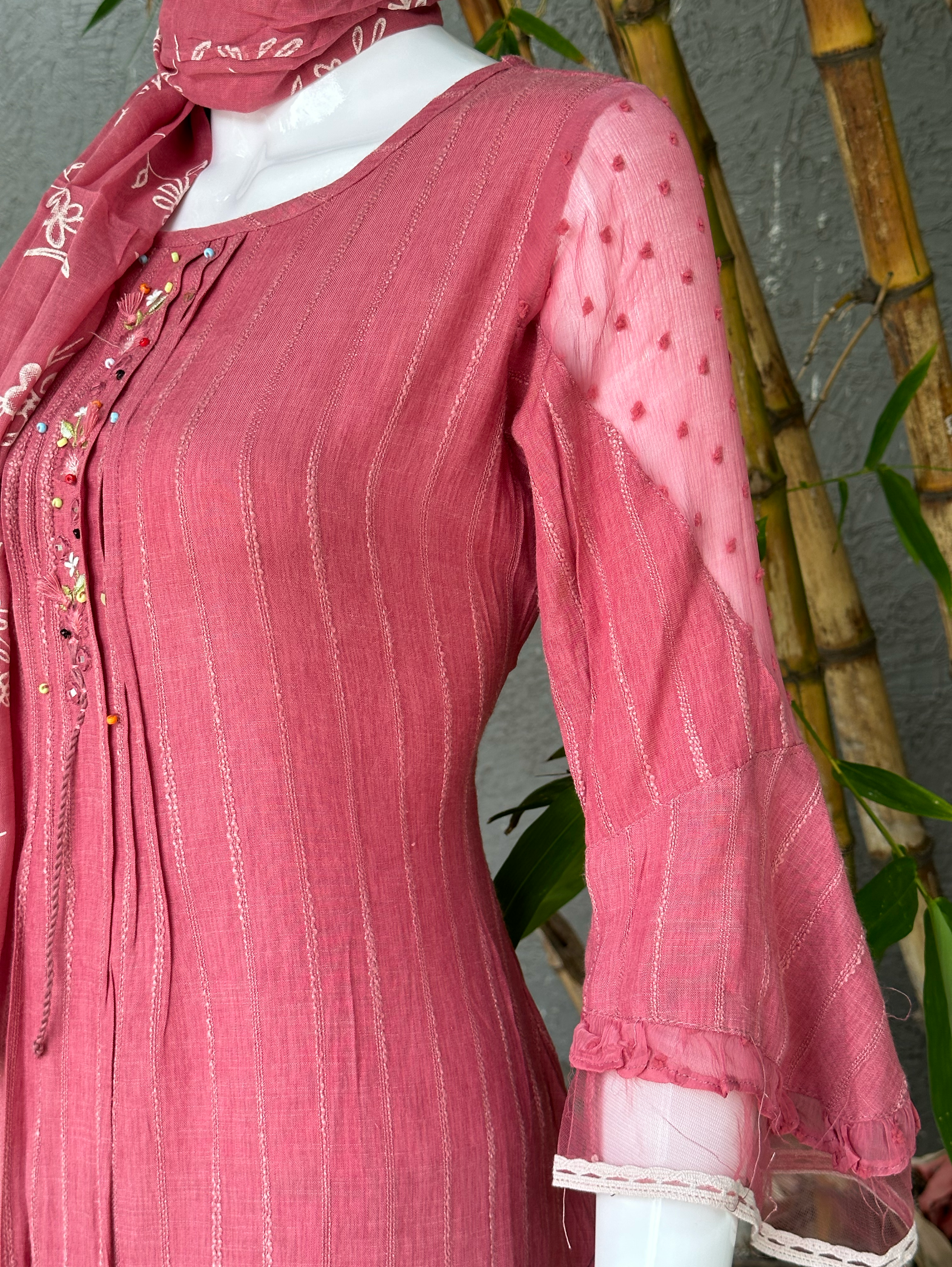 Image of Rayon Slub 3 Piece with Scarf & Lycra Pant