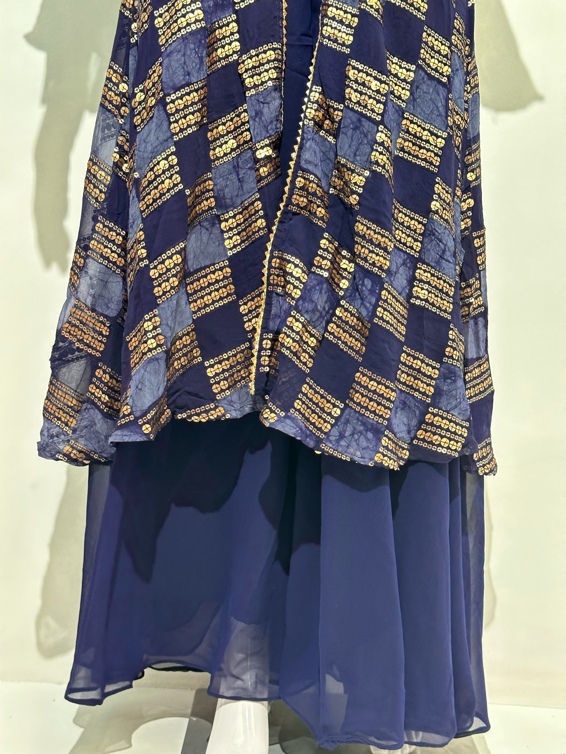 Blue Georgette Three Piece Set