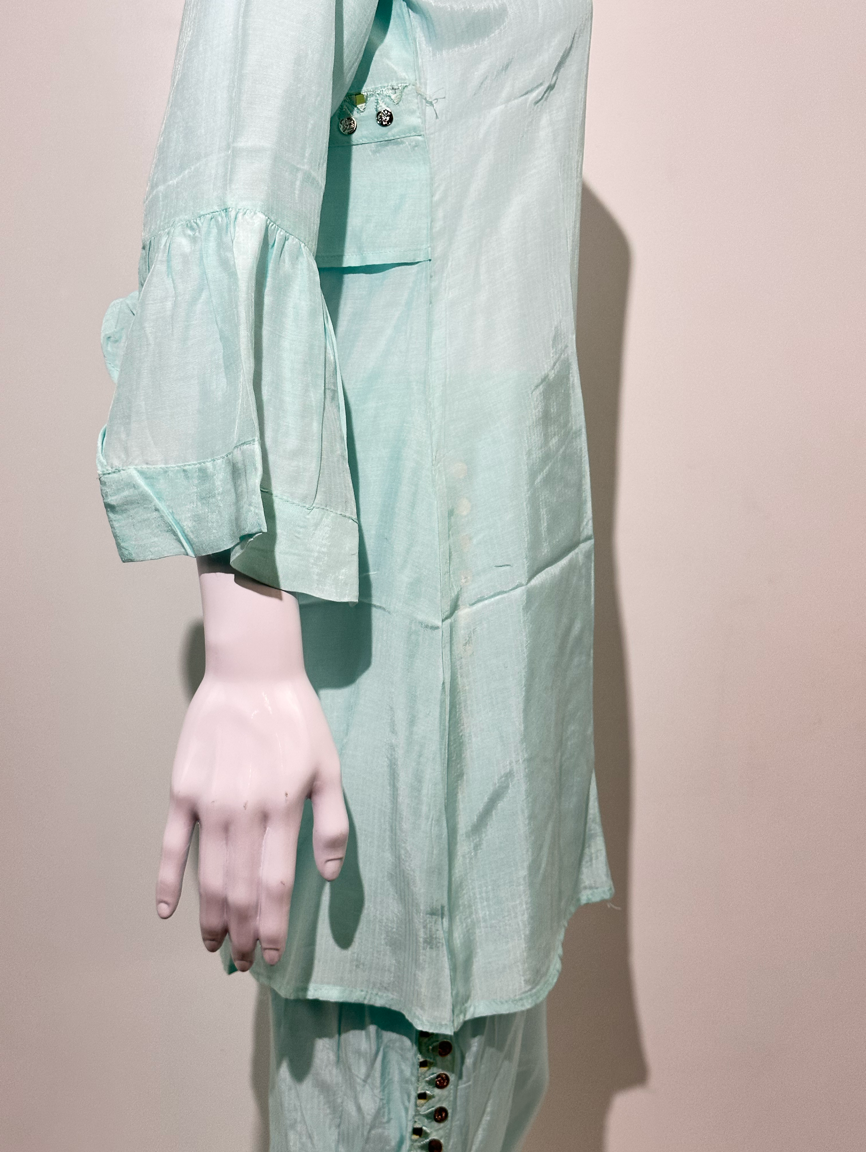 Image of Muslin Stand Patti with Accessories work Coords