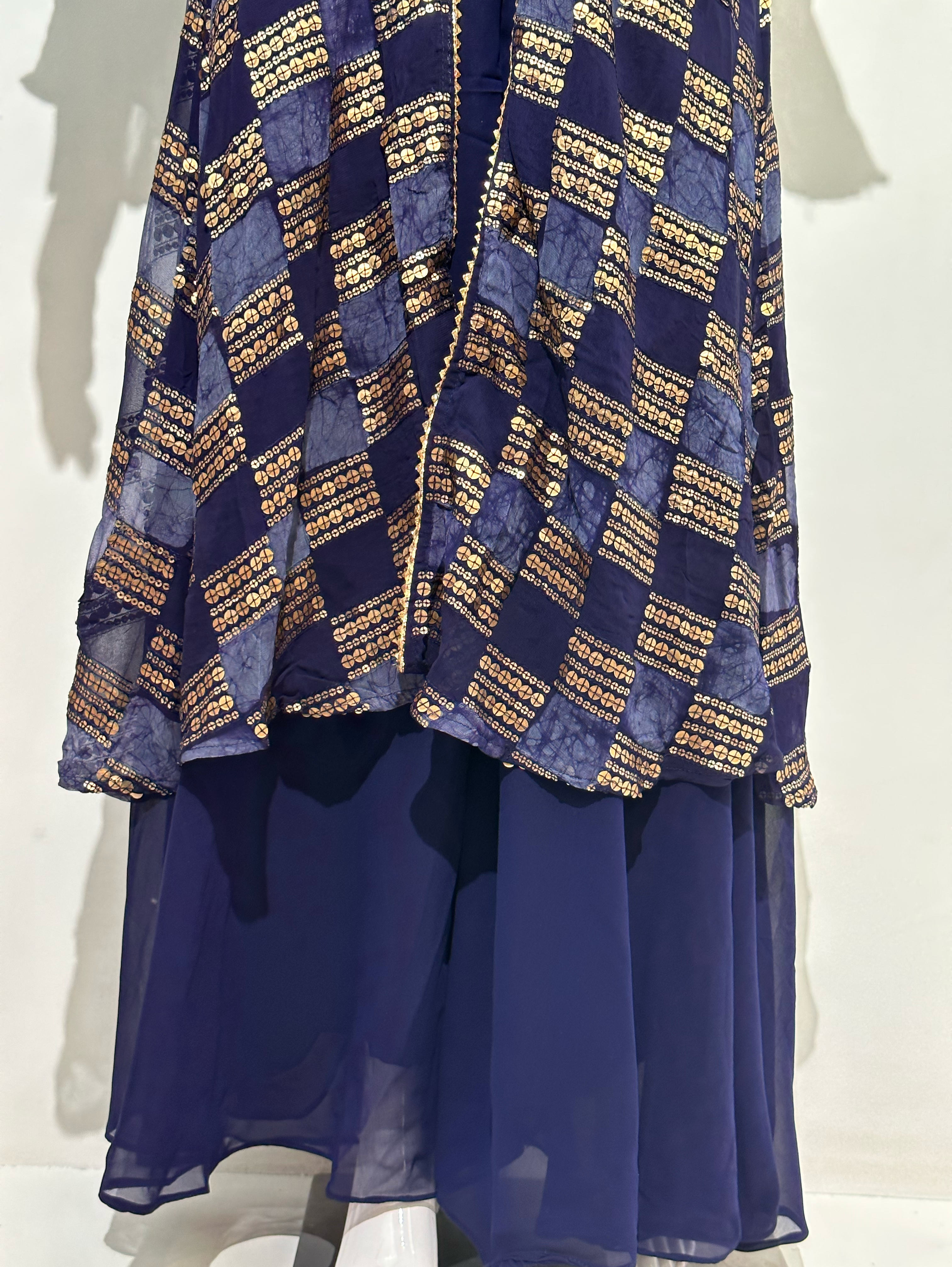 Image of Blue Georgette Three Piece Set