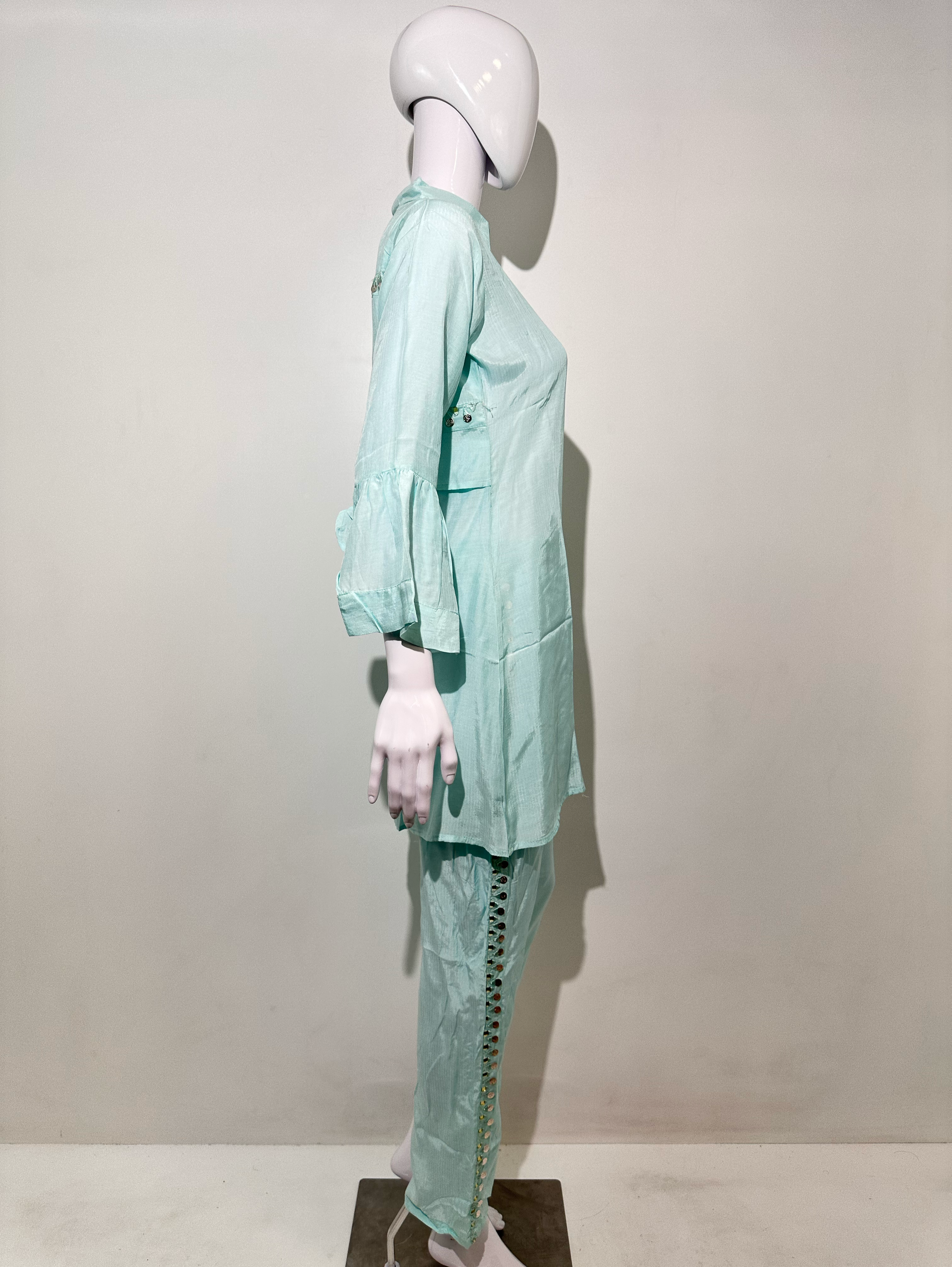 Image of Muslin Stand Patti with Accessories work Coords