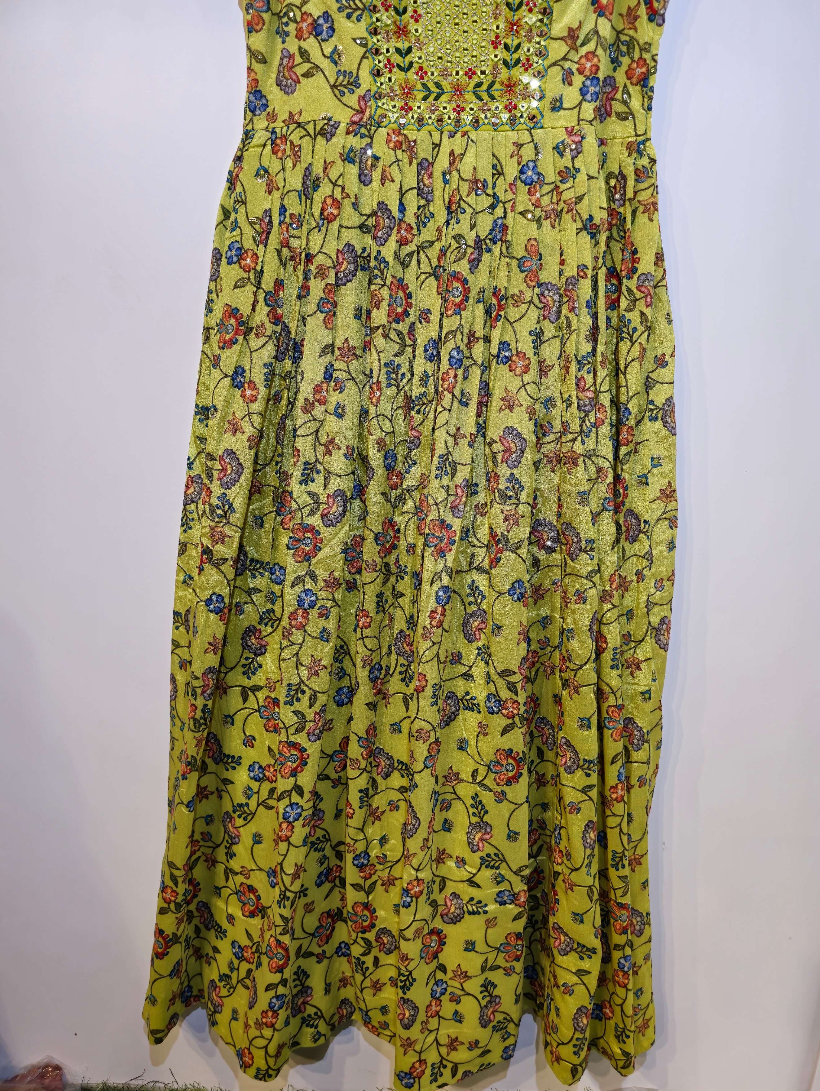 Image of Pure Muslin Gown with Premium work