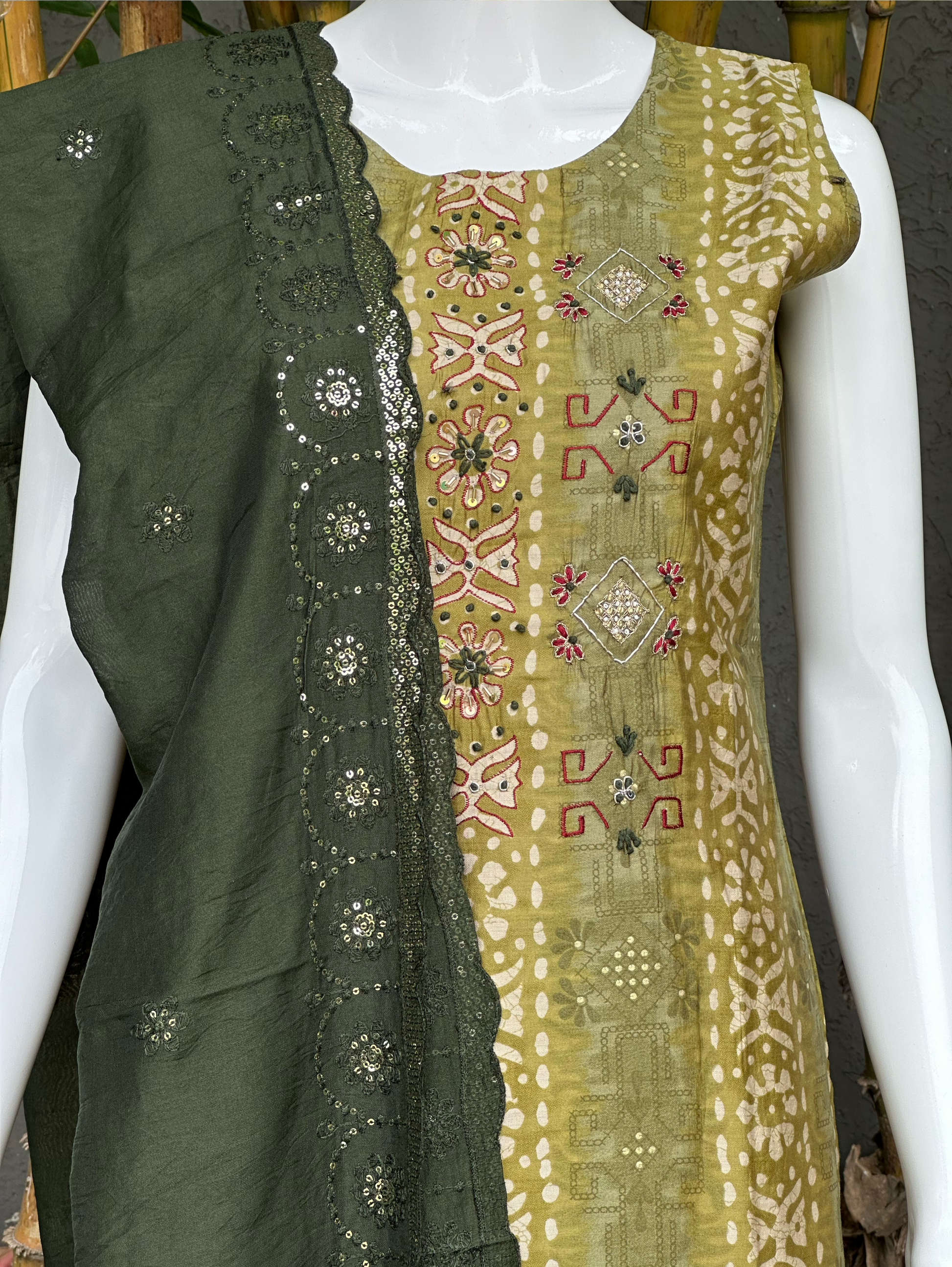 Modal Print Embroidery work - 3 Piece