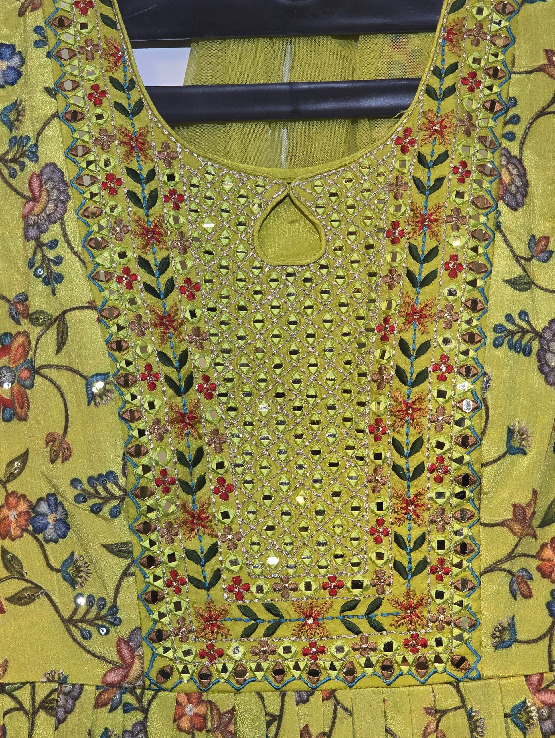 Pure Muslin Gown with Premium work