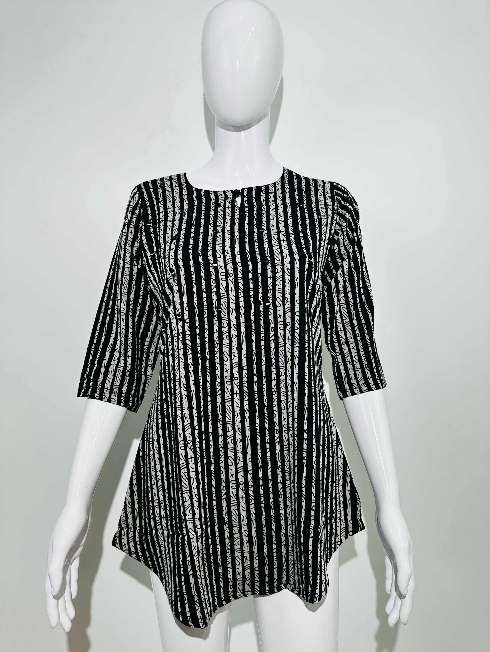 Imported Fabric with Stripe and Embroidery work