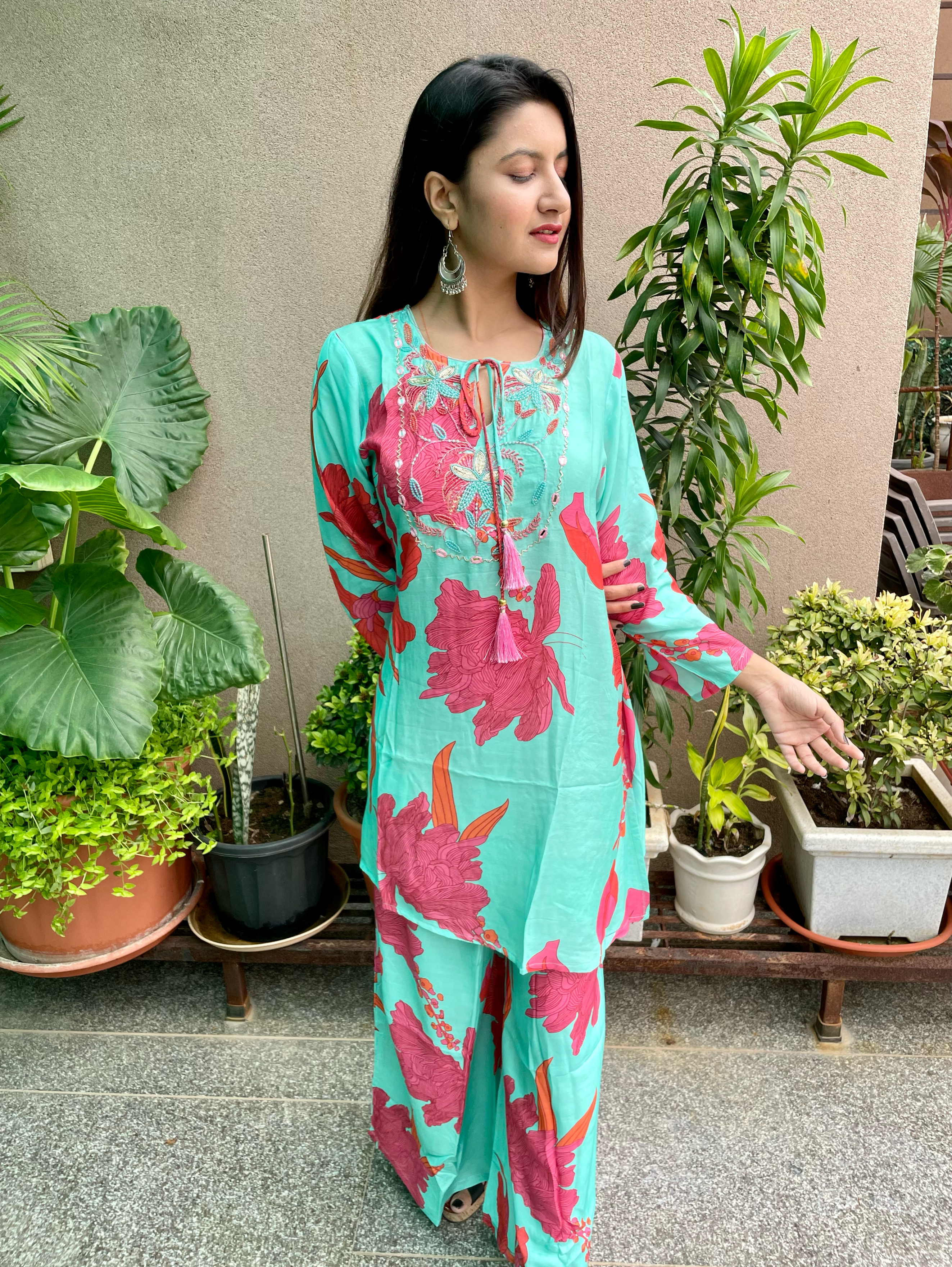 Muslin Hand Work Coords - 2 Piece