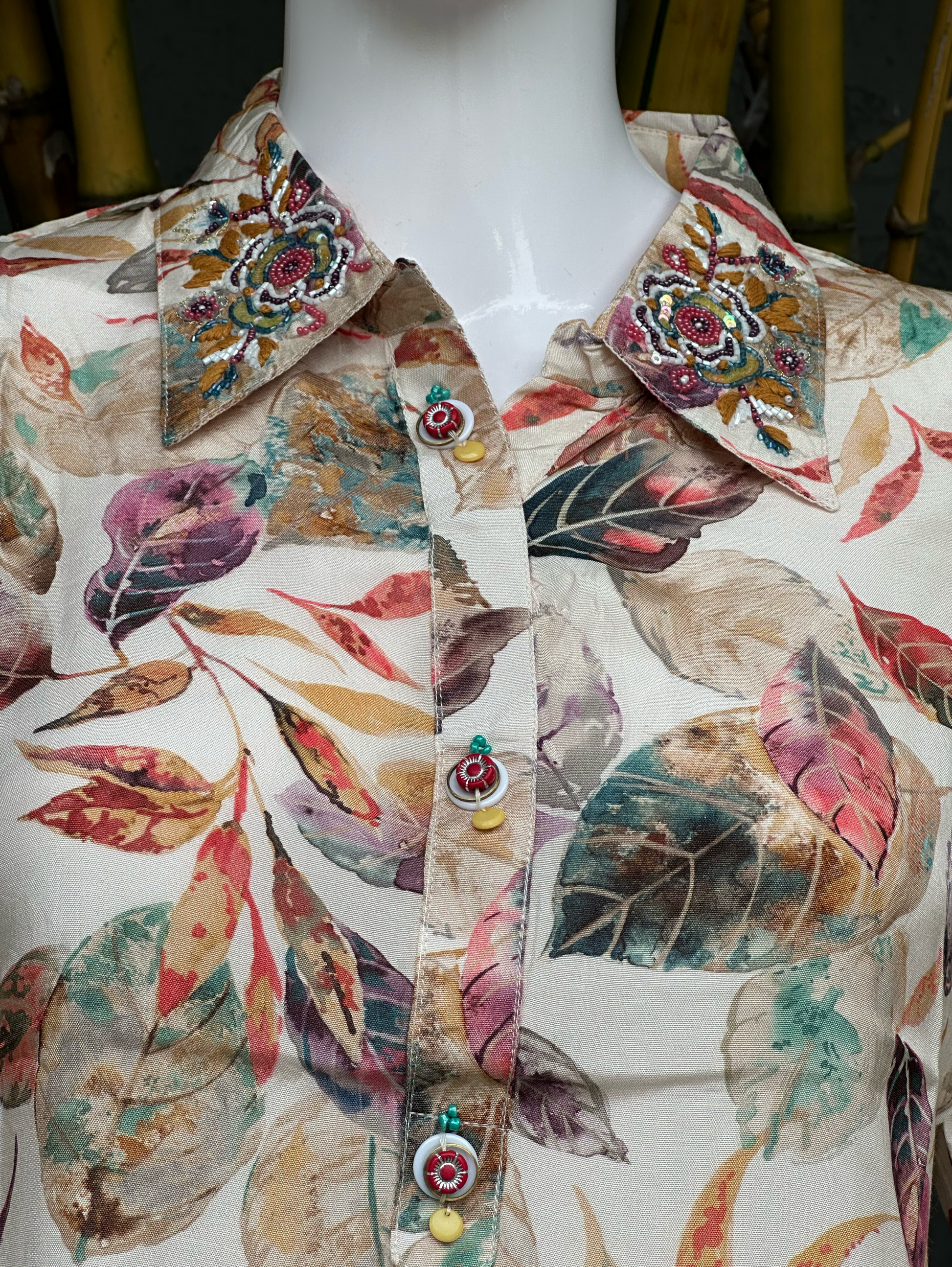 Muslin with Collar Embroidery Coords