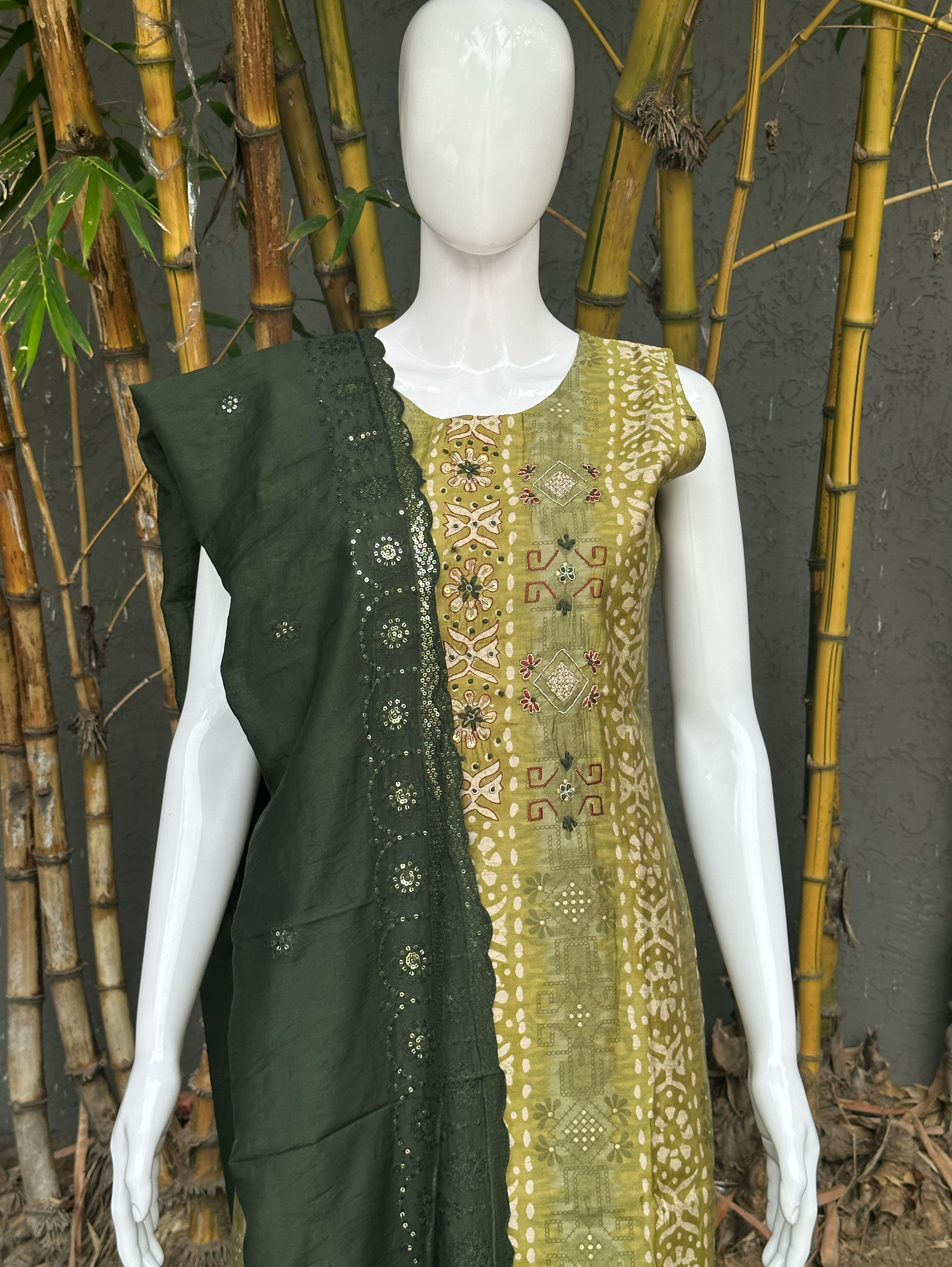 Modal Print Embroidery work - 3 Piece