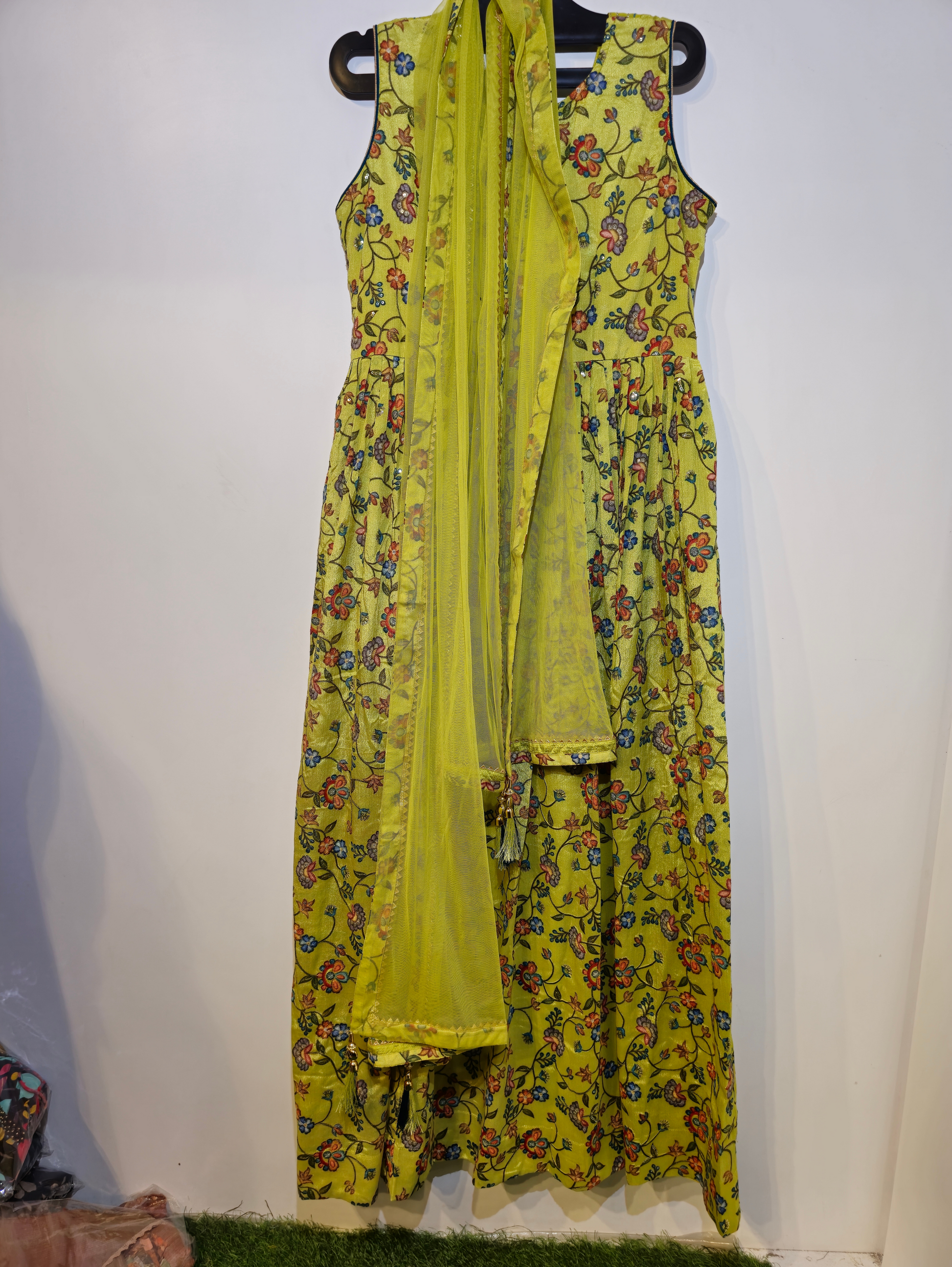 Pure Muslin Gown with Premium work