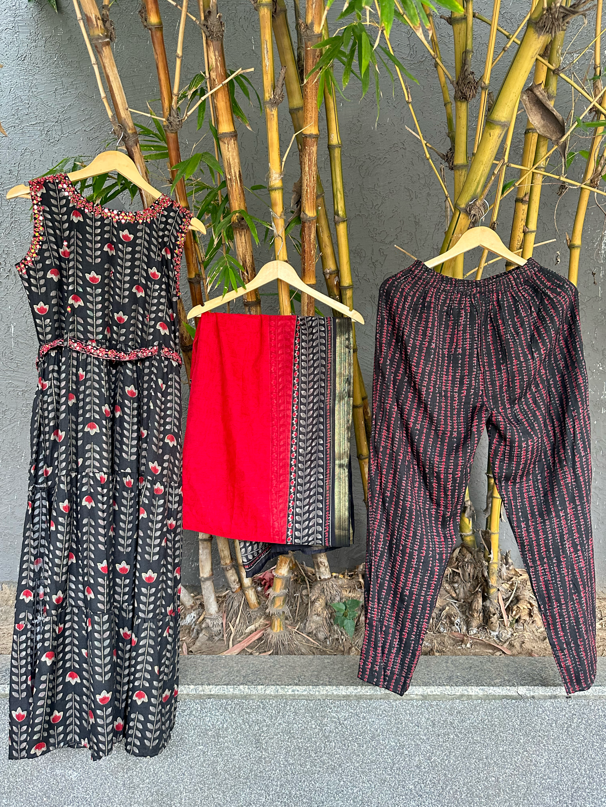 Rayon with Mirror work Kurti Set - With Belt