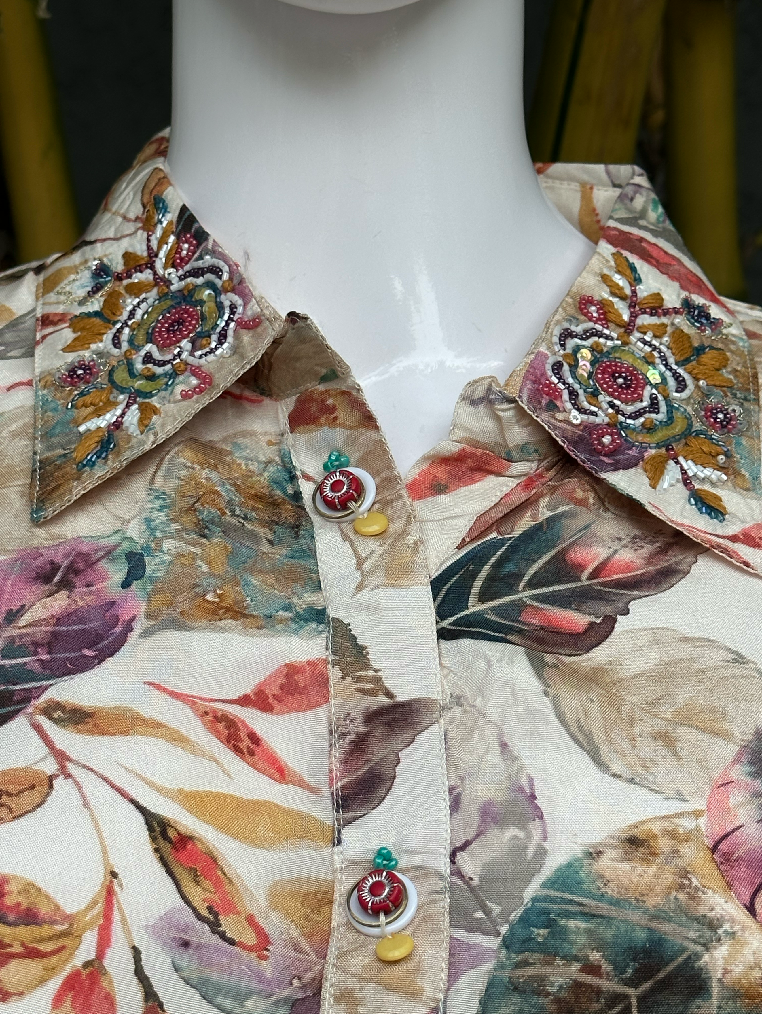 Image of Muslin with Collar Embroidery Coords