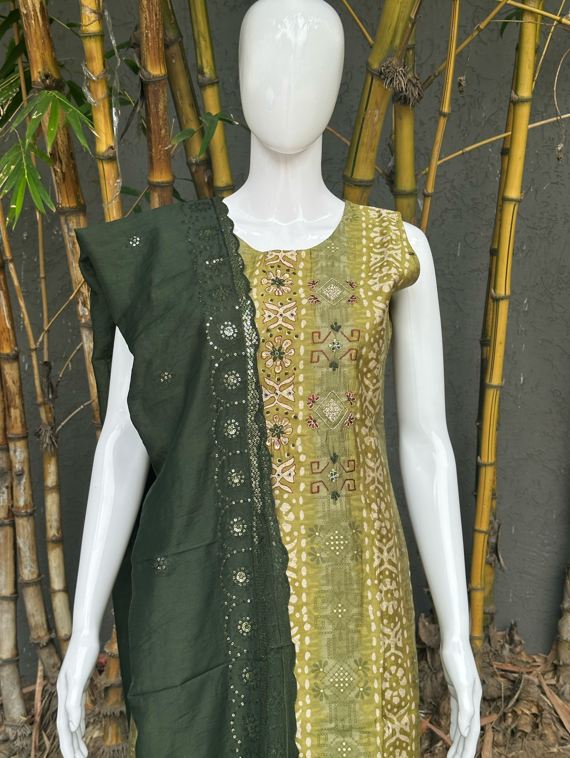 Modal Print Embroidery work - 3 Piece