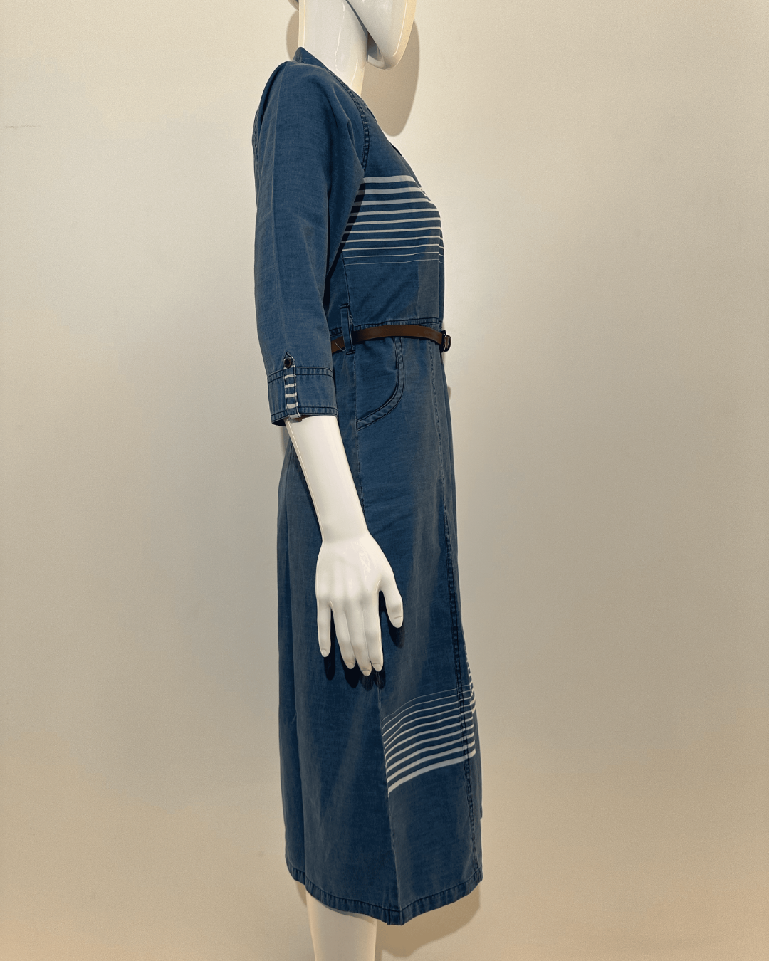 Stripe Denim Mindy Dress with Belt