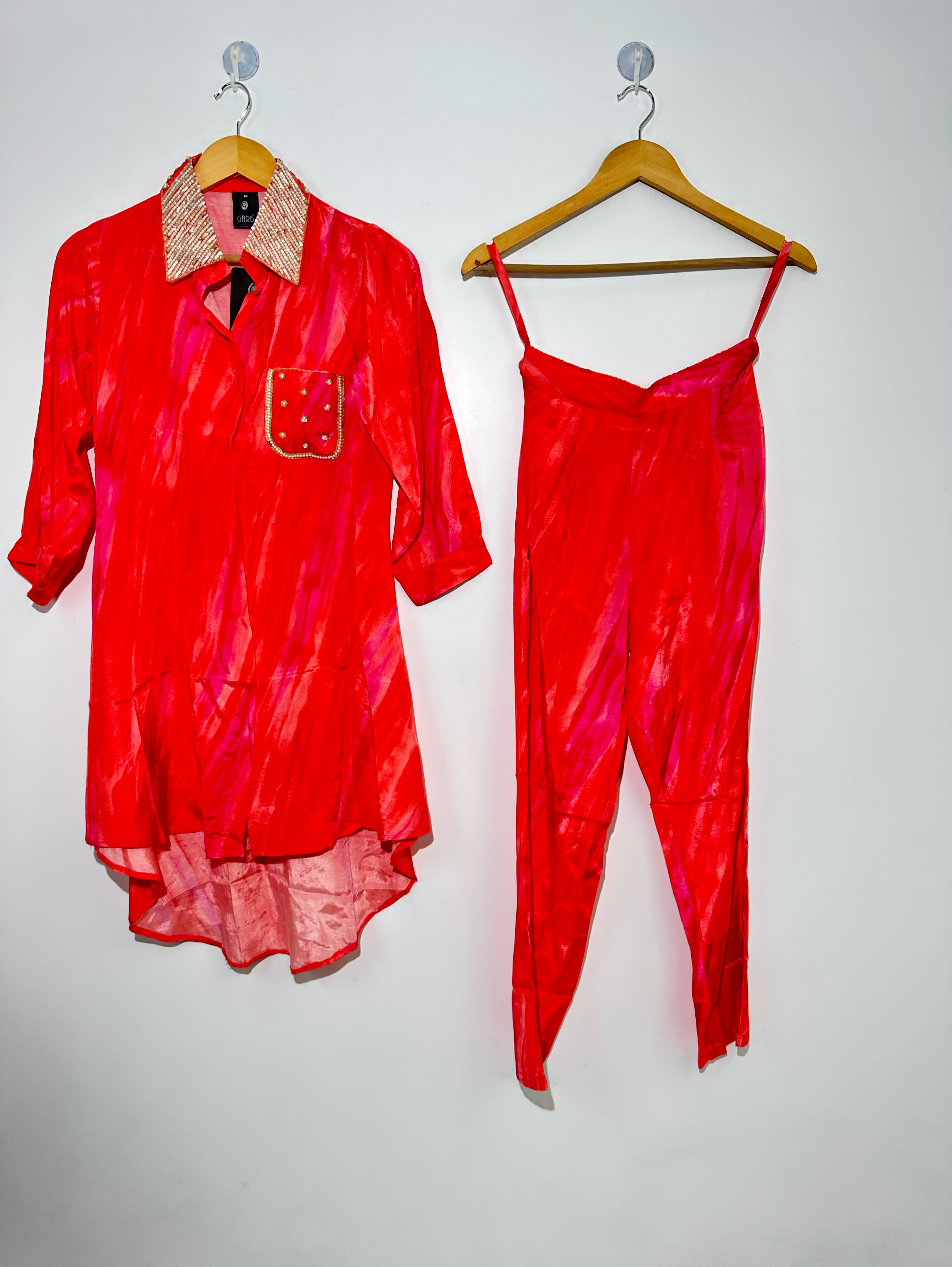 Image of Muslin Coords with Moti Embroidery work