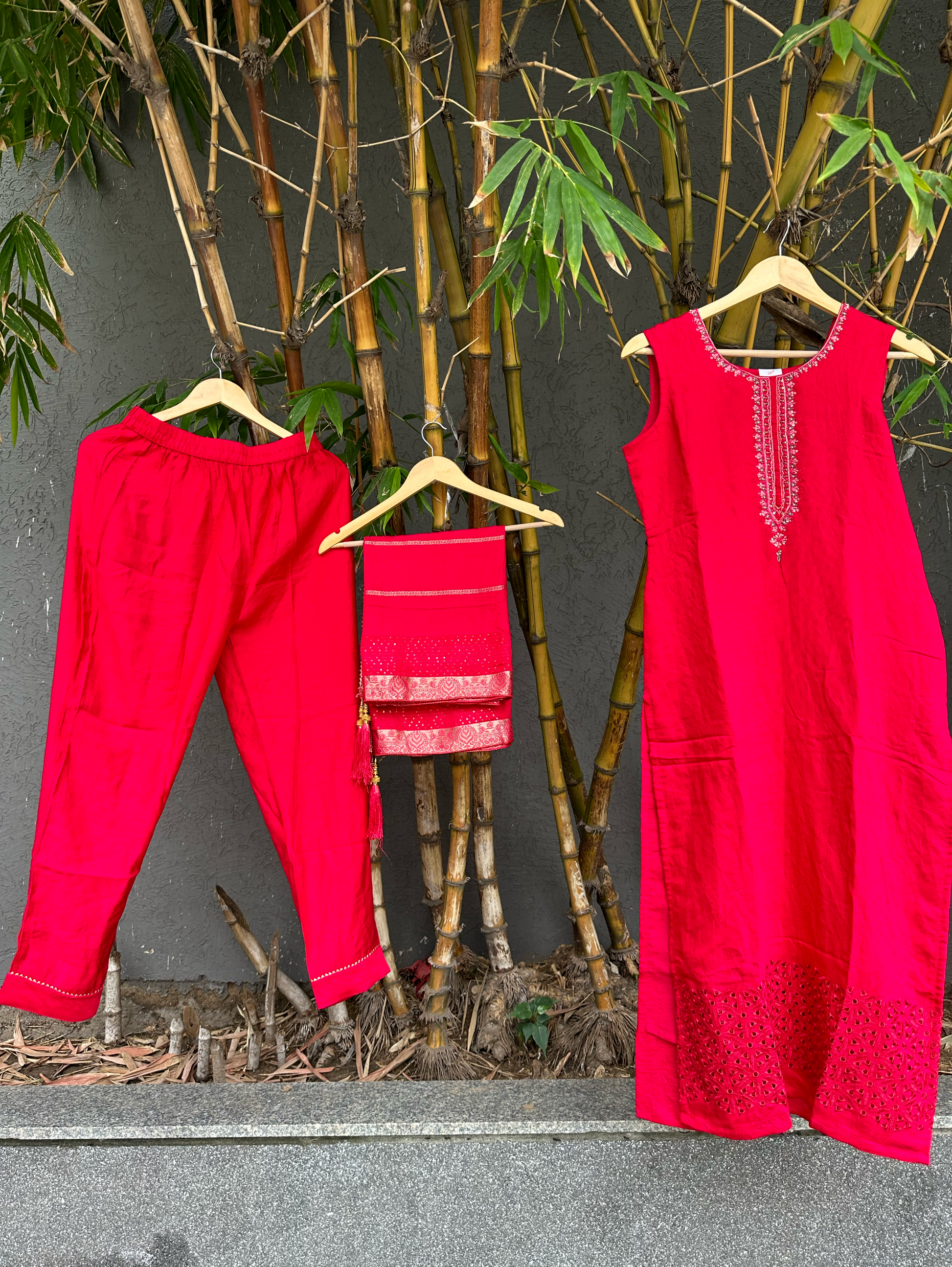 Cotton Slub 3 Piece with Hand Work