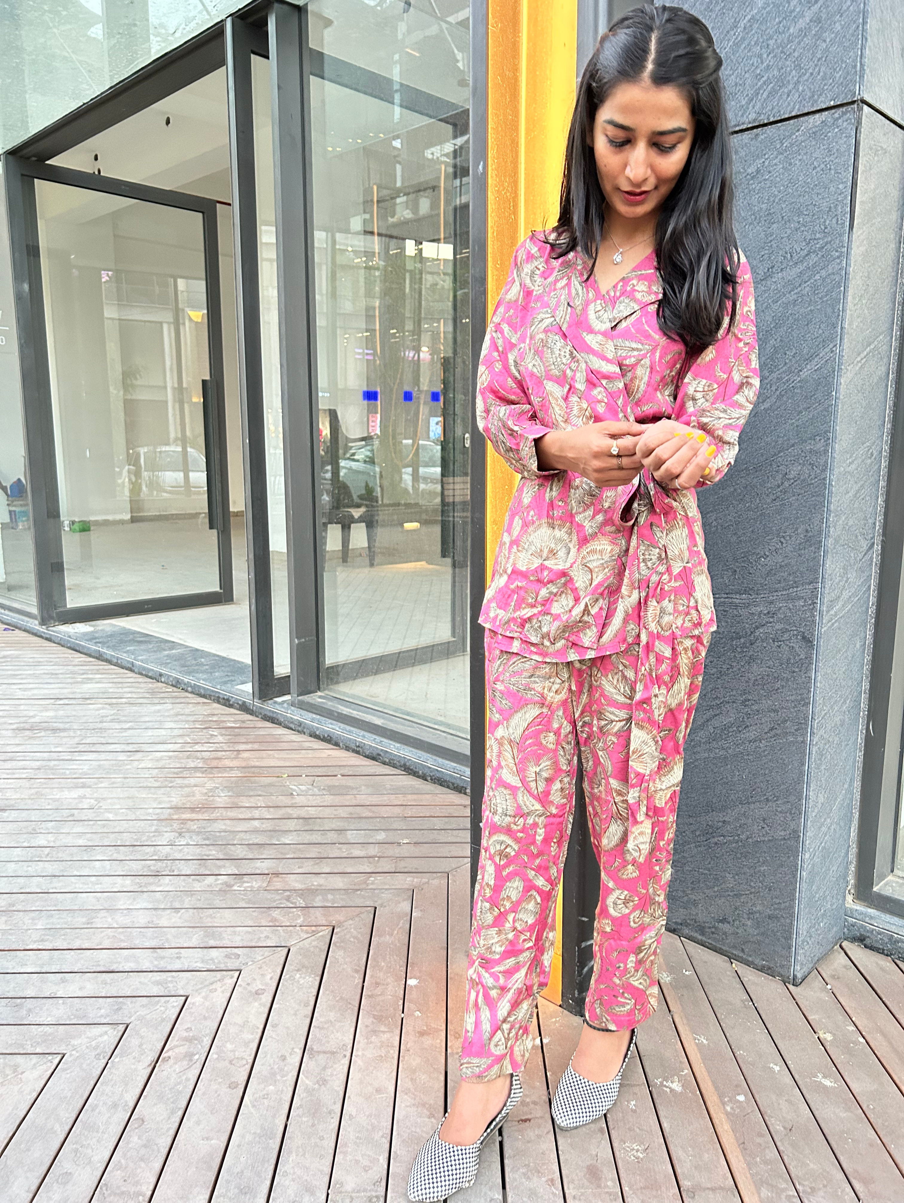 Image of Angrakhaa Style Coord Set - Attached belt