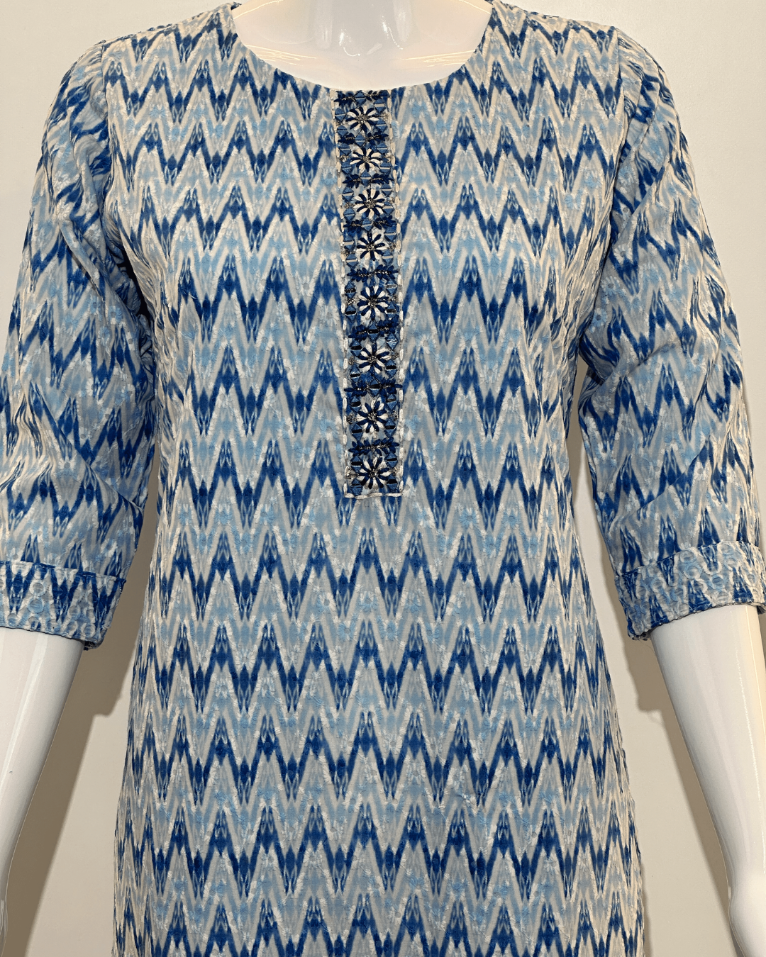 Lucknowi work Cotton Straight Kurti