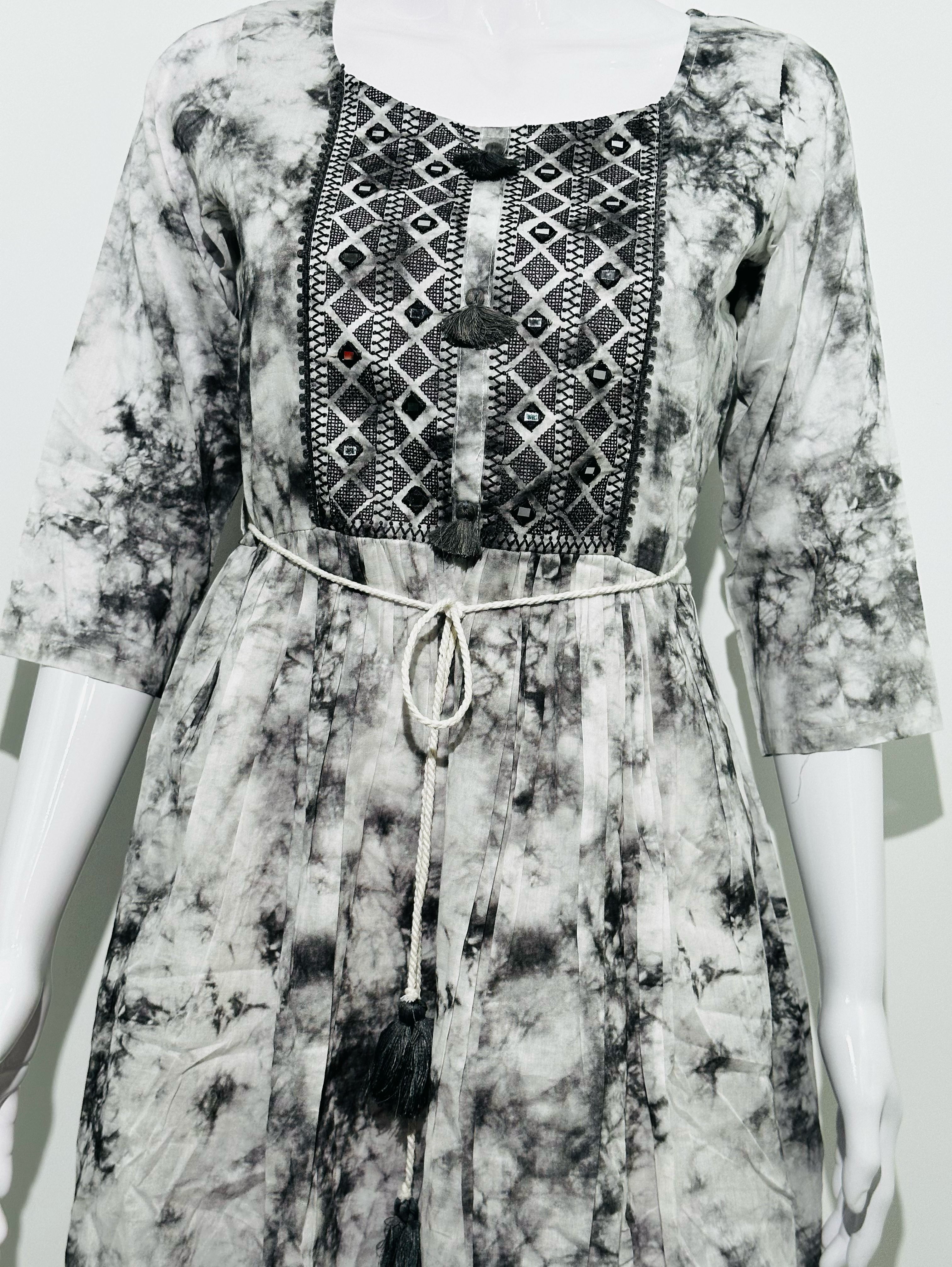 Image of Mull Cotton Tie- Dye Tunics - With Embroidery