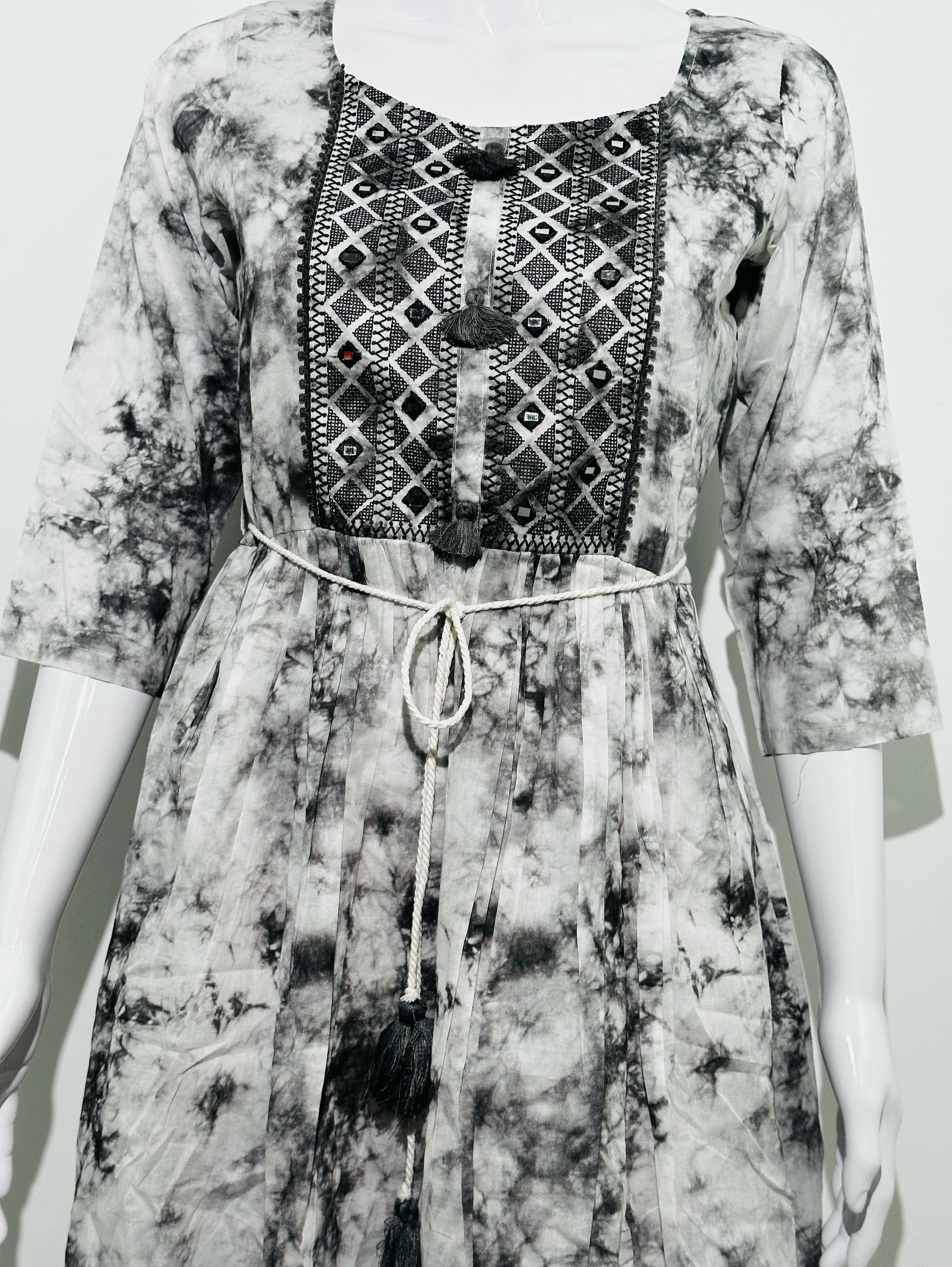 Mull Cotton Tie- Dye Tunics - With Embroidery