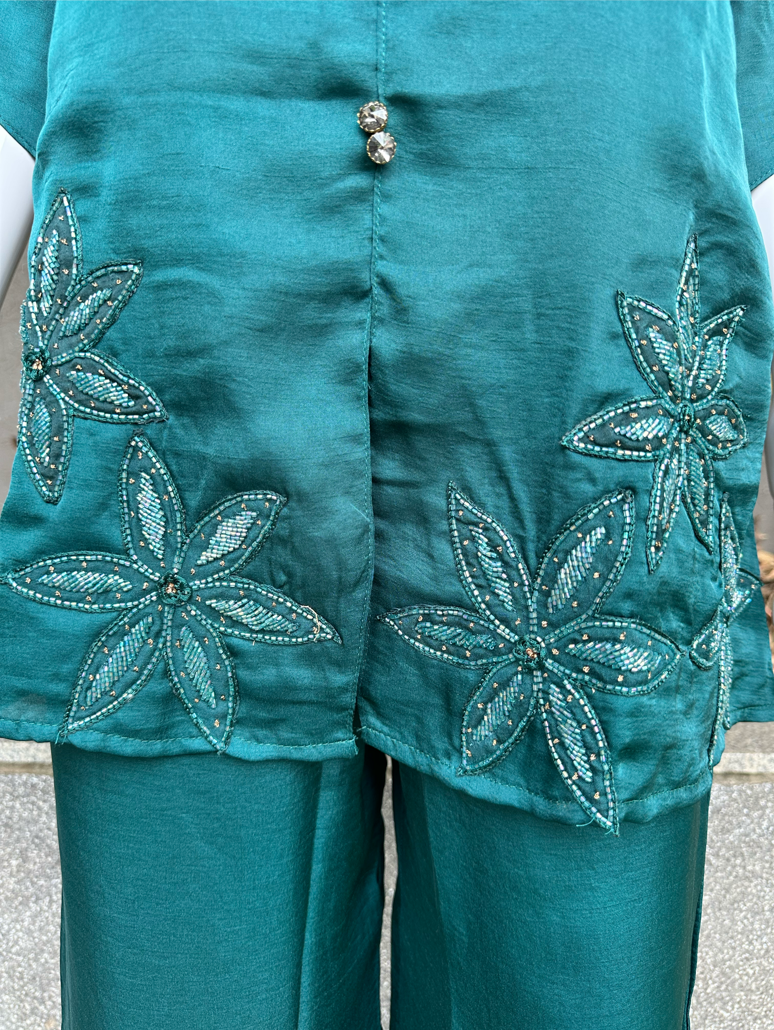 Soft Silk Hand work Coords with Plazzo