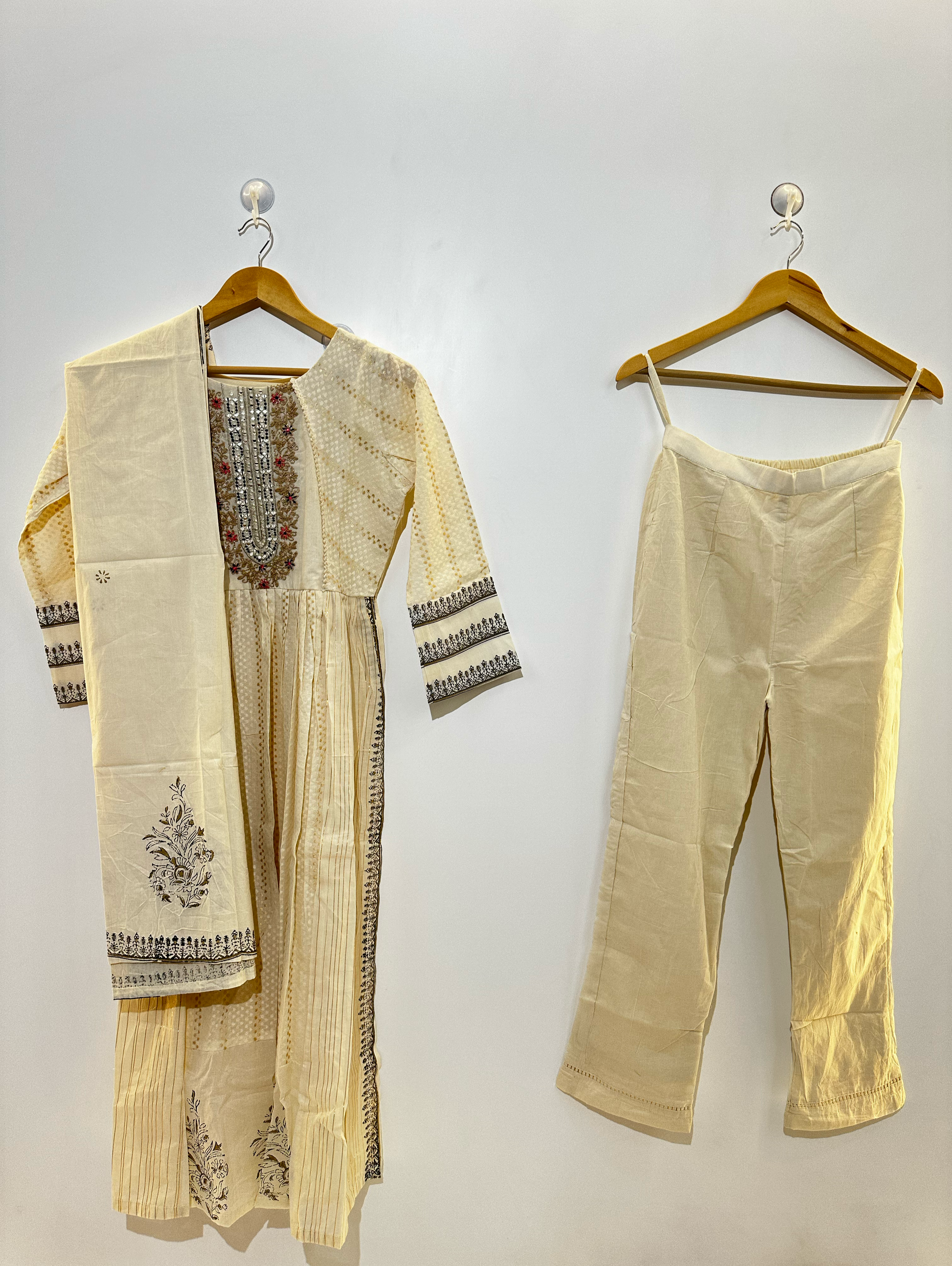 Cotton Embroidery kurti Set - 3 Piece