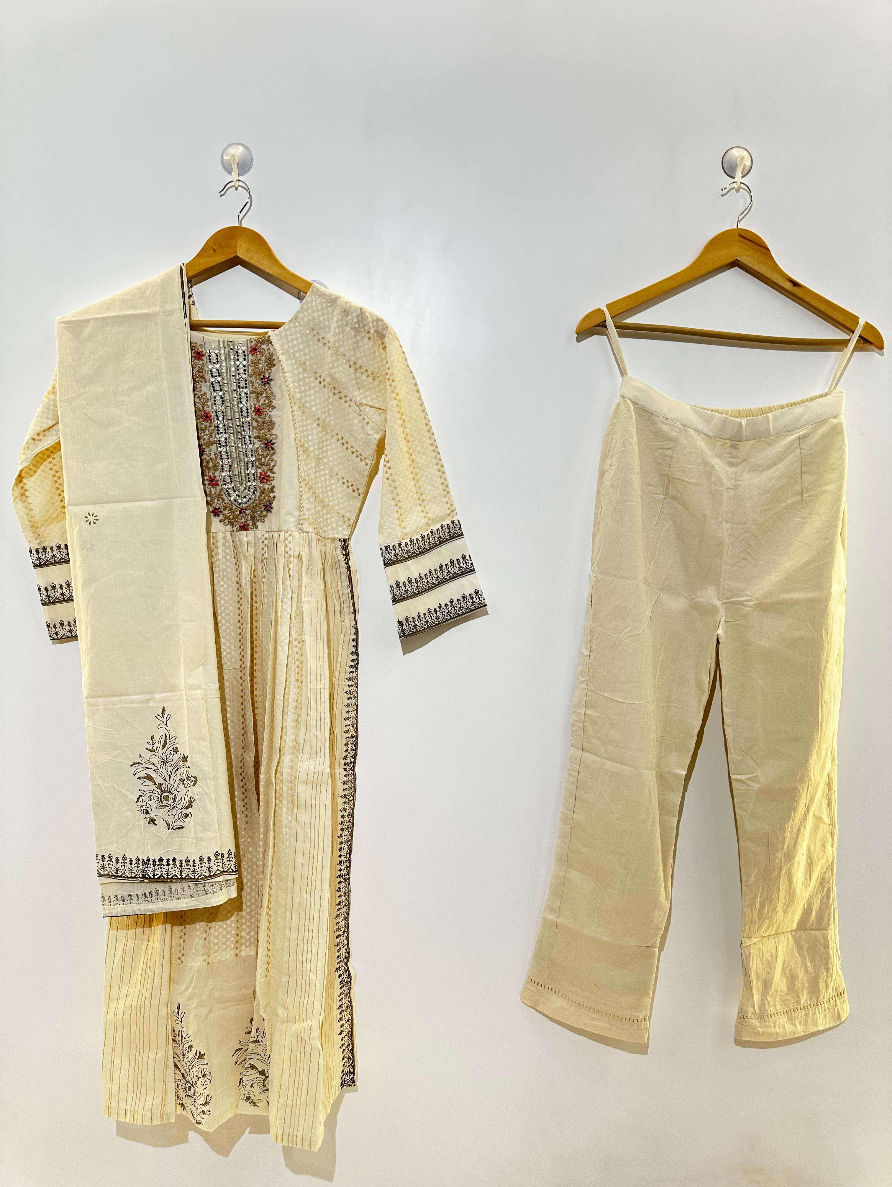Image of Cotton Embroidery kurti Set - 3 Piece