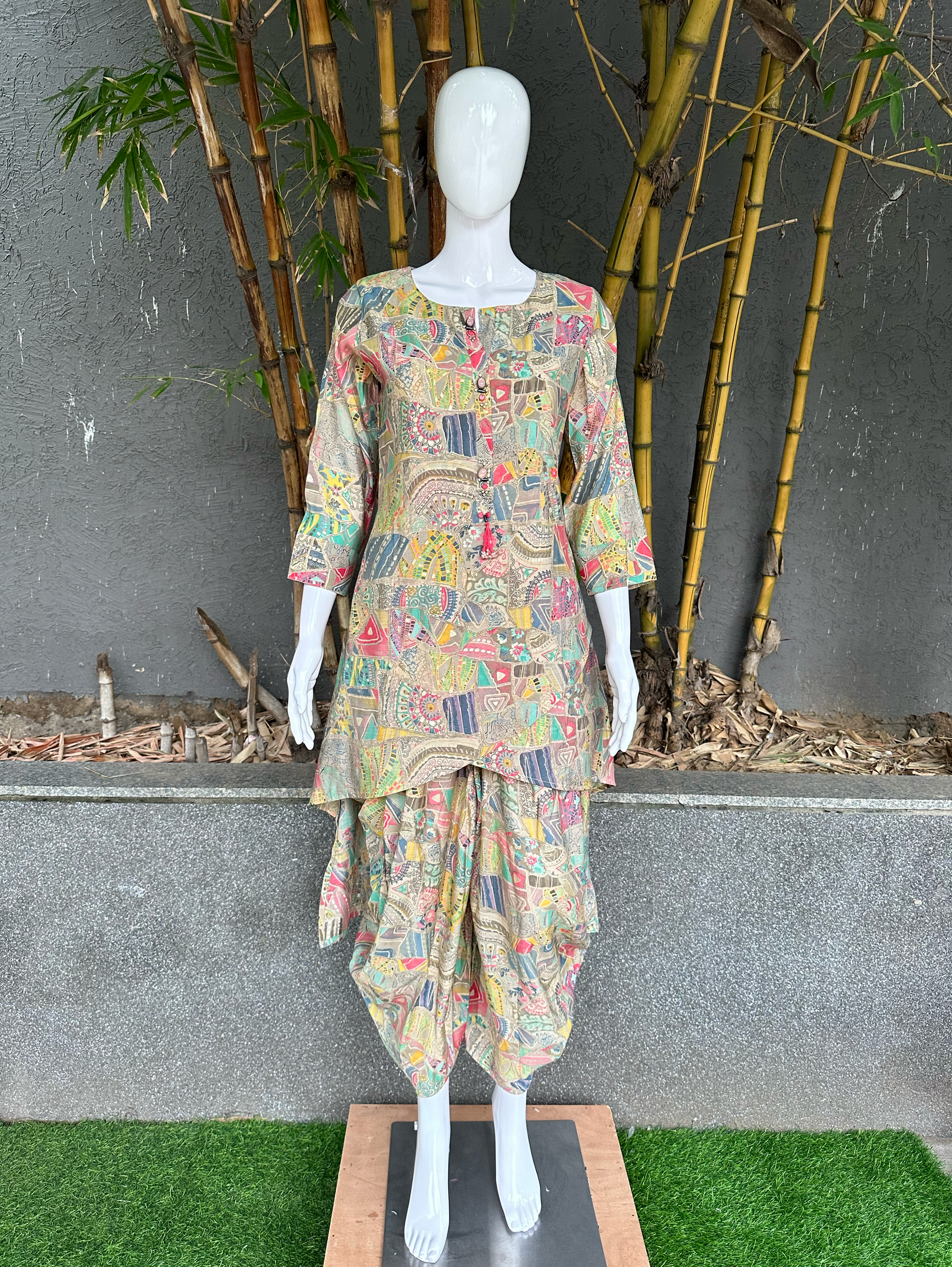 Patiala Style Coord Set - Multiprint