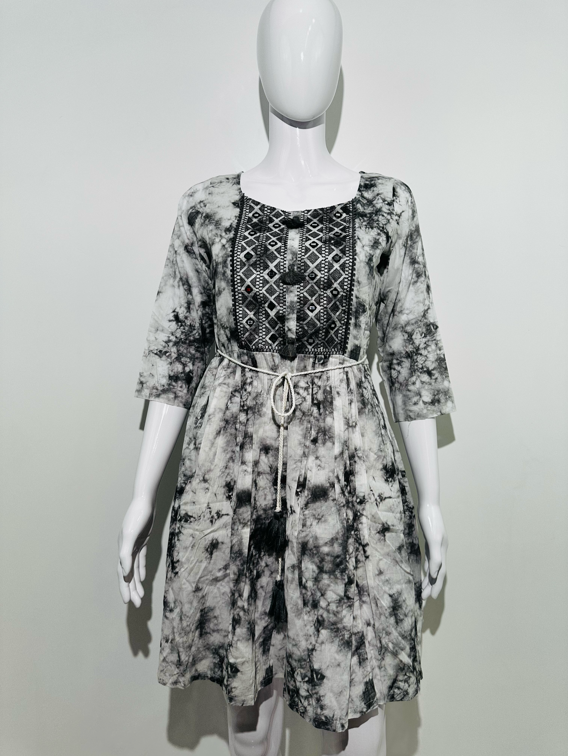 Mull Cotton Tie- Dye Tunics - With Embroidery