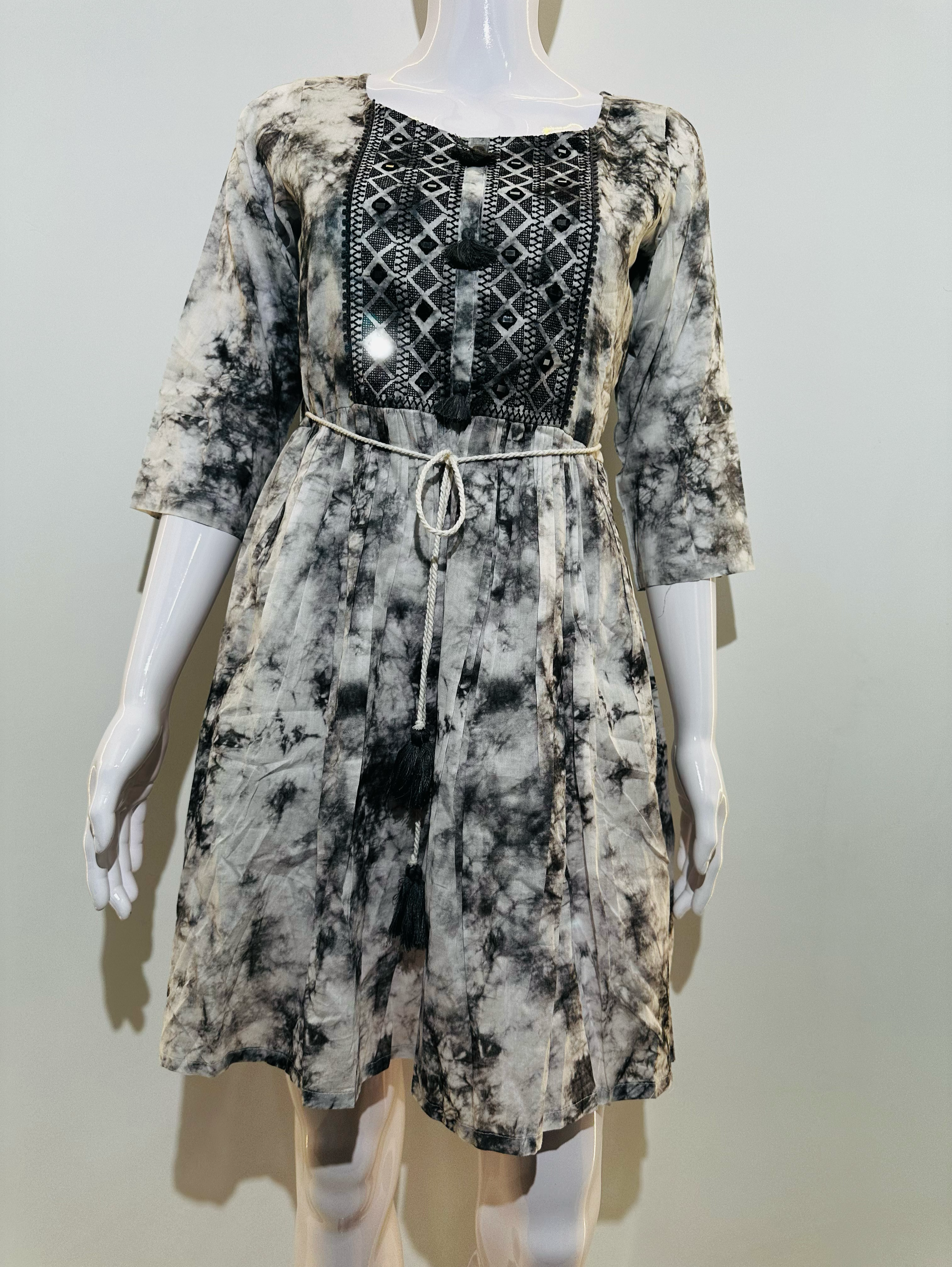Image of Mull Cotton Tie- Dye Tunics - With Embroidery