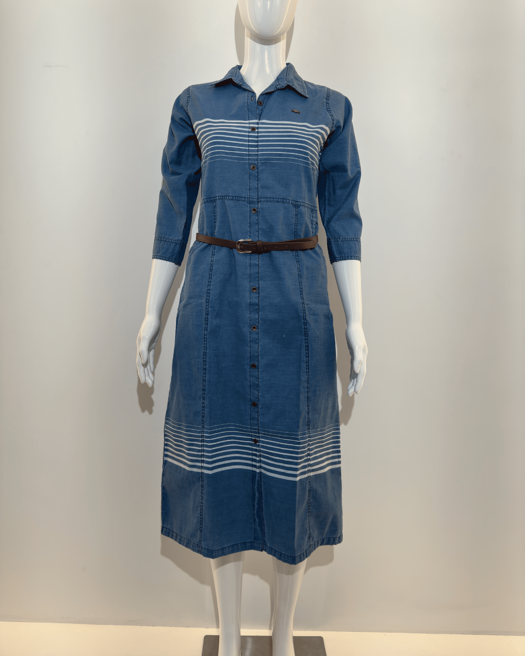 Stripe Denim Mindy Dress with Belt