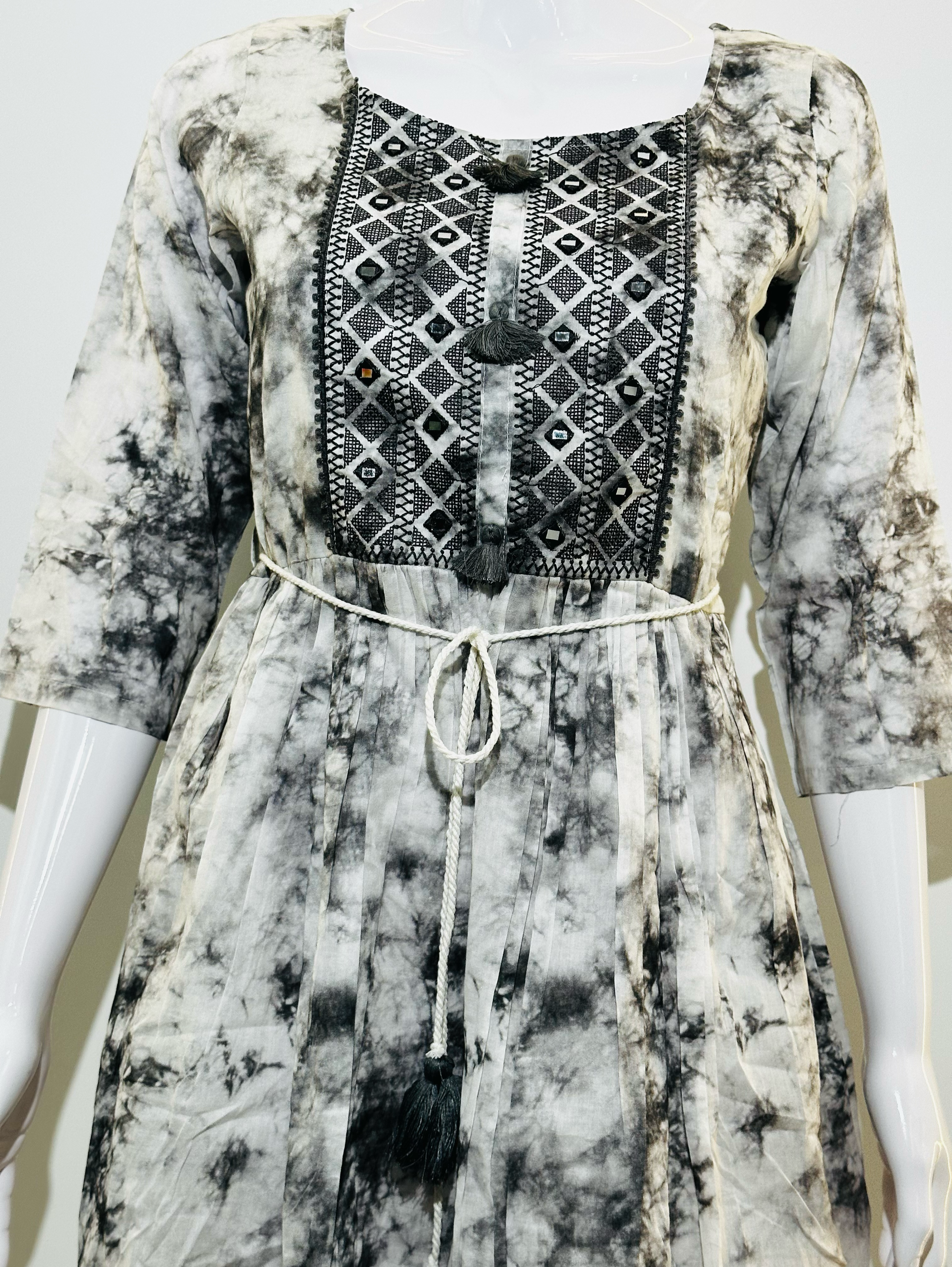 Image of Mull Cotton Tie- Dye Tunics - With Embroidery