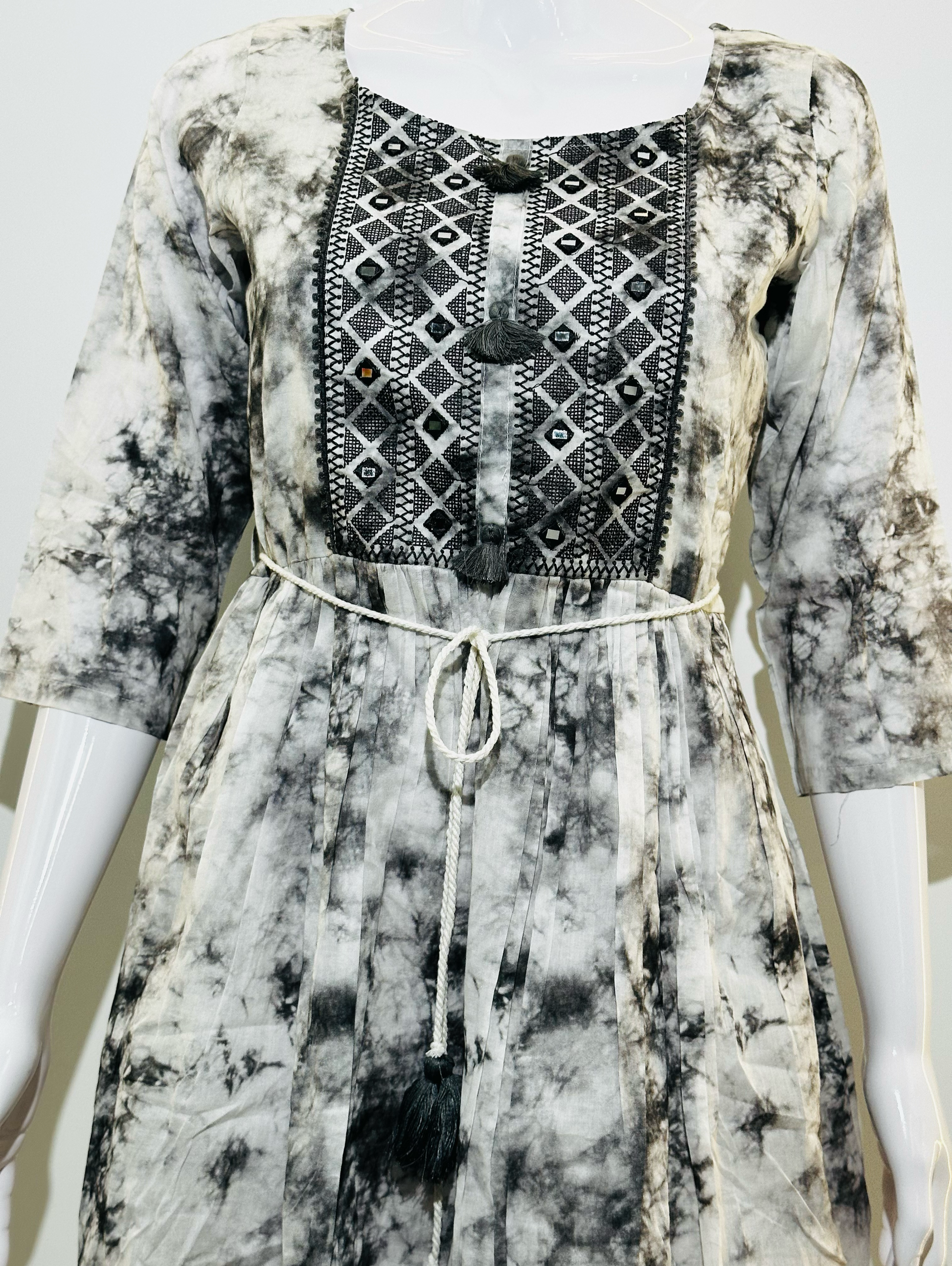 Mull Cotton Tie- Dye Tunics - With Embroidery