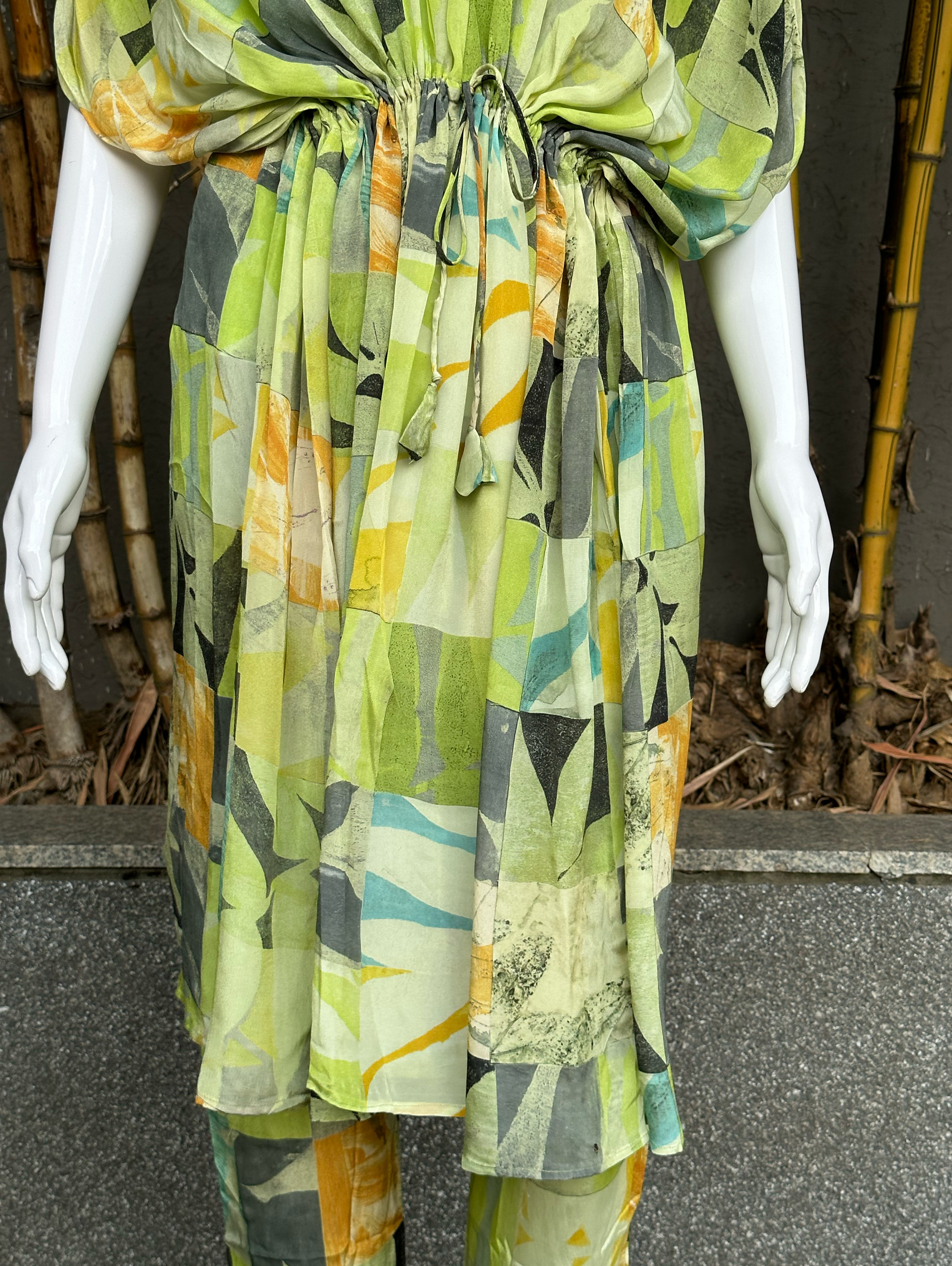 Image of Kaftan Style Coords with Work - 3 Piece