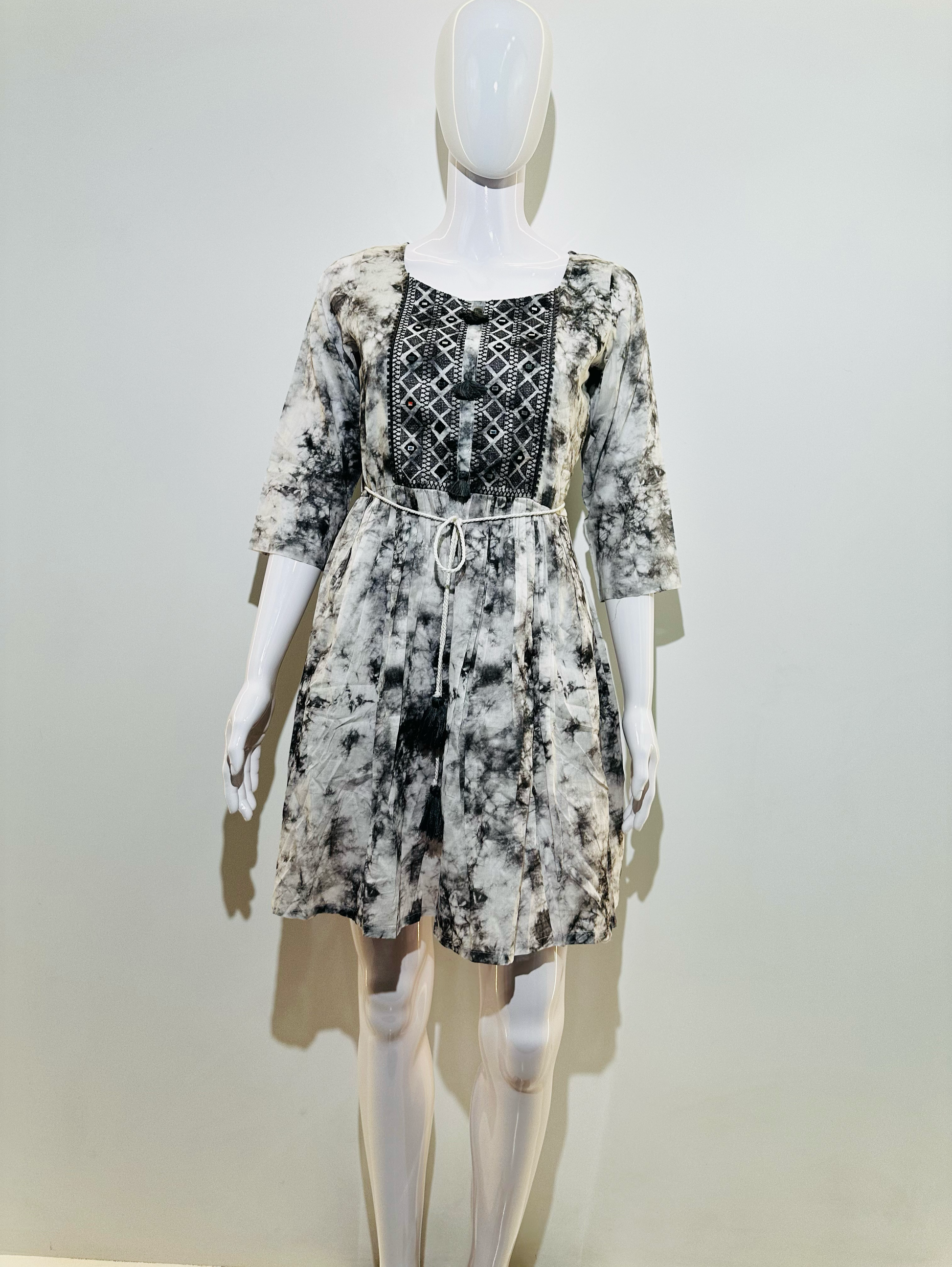 Mull Cotton Tie- Dye Tunics - With Embroidery