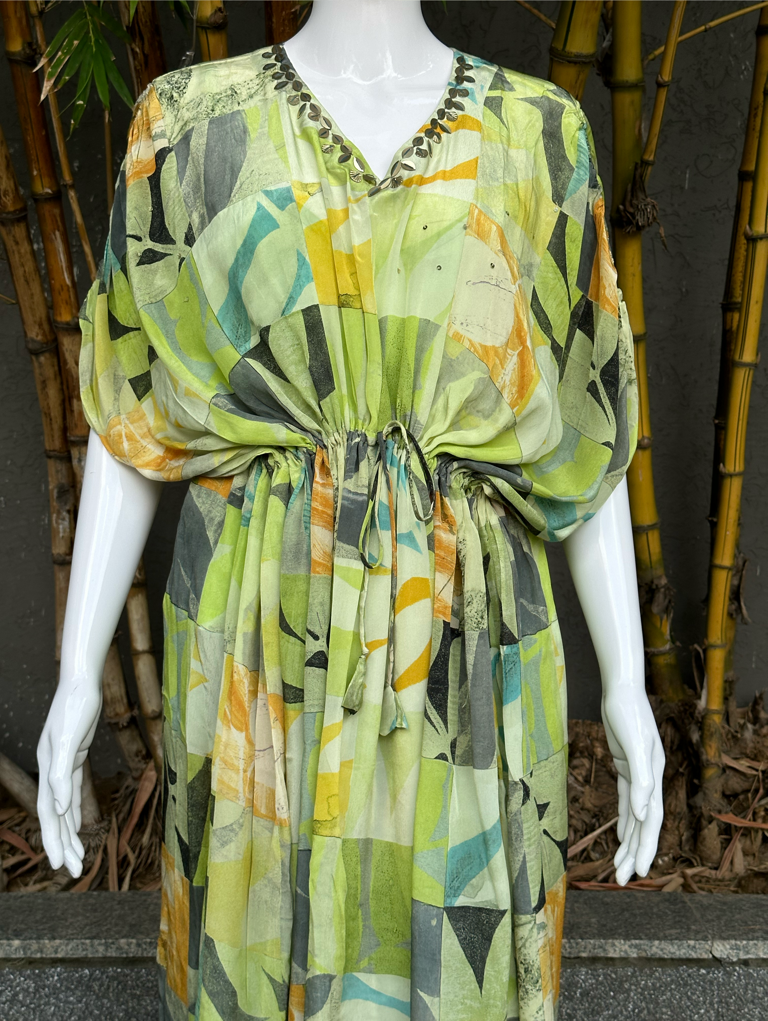 Image of Kaftan Style Coords with Work - 3 Piece