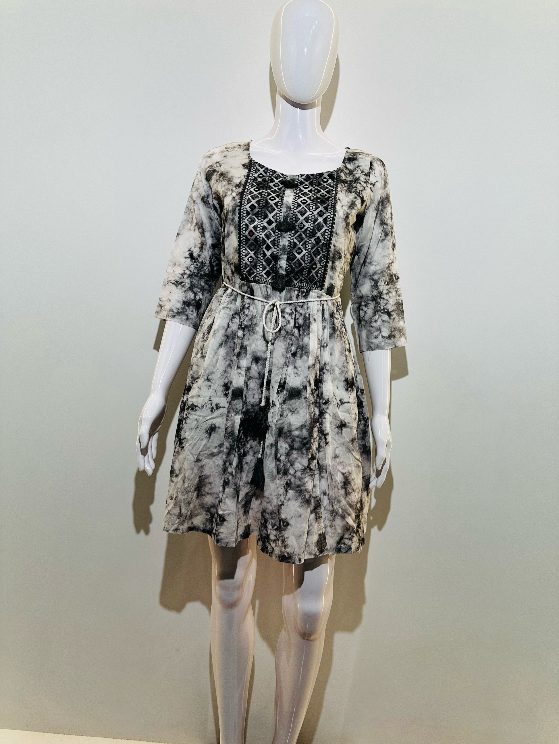 Mull Cotton Tie- Dye Tunics - With Embroidery