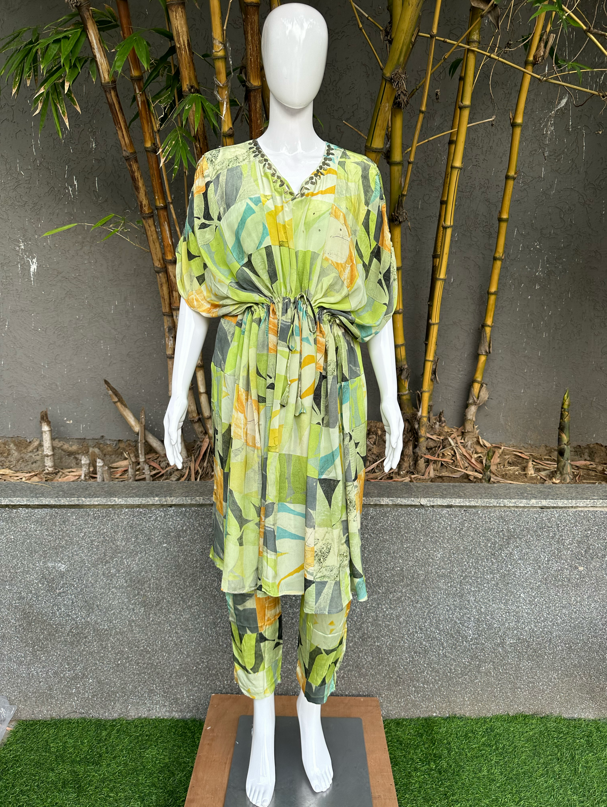 Kaftan Style Coords with Work - 3 Piece