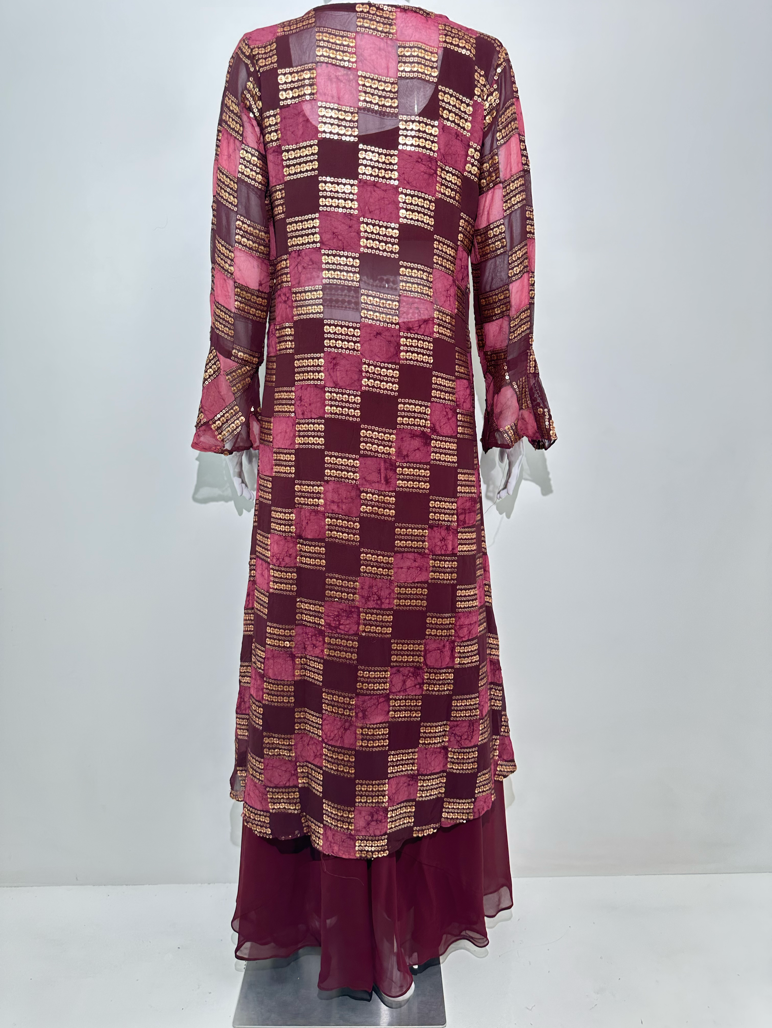 Red Georgette Three Piece Set