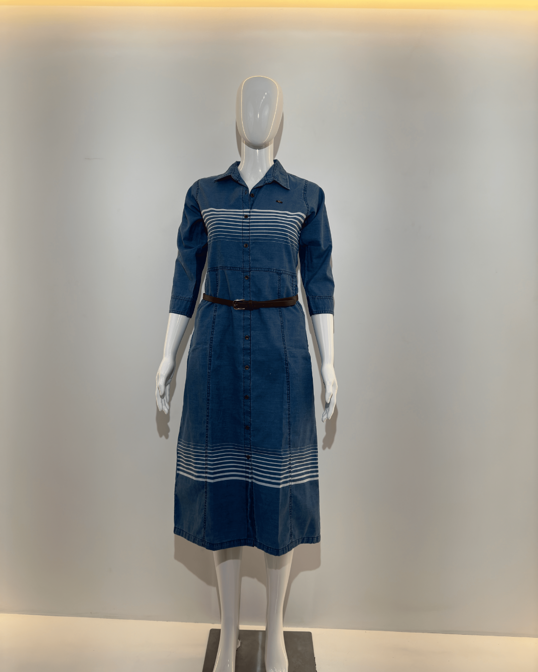 Stripe Denim Mindy Dress with Belt
