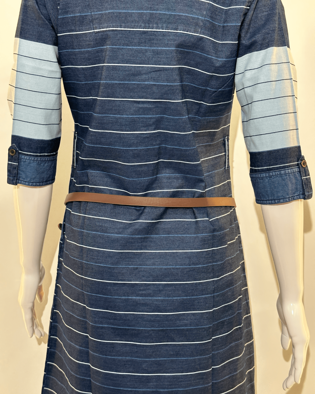 Stripe Denim Mindy Dress with Belt