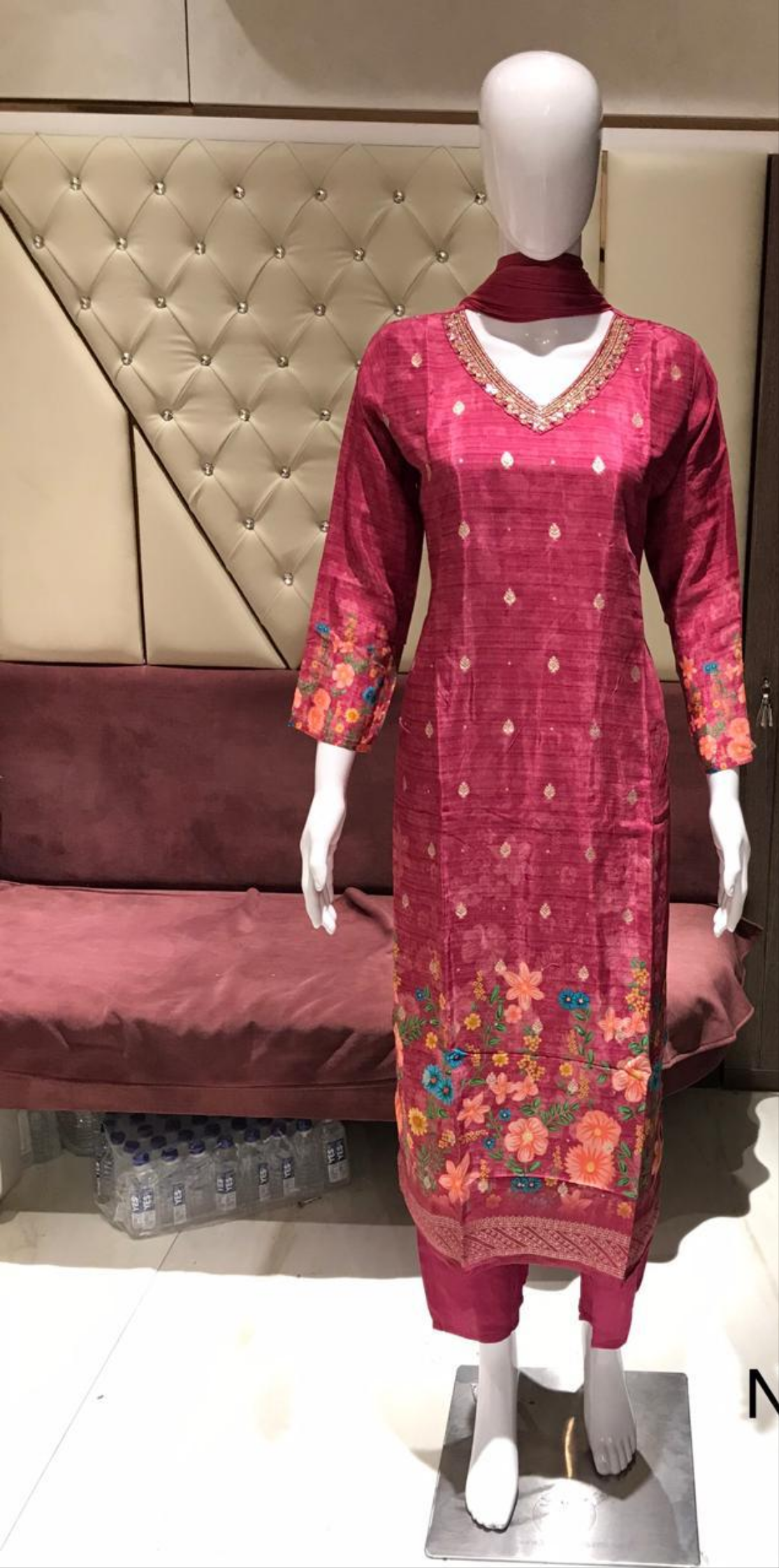 Pure Gaji Silk 3 Piece Kurti Set