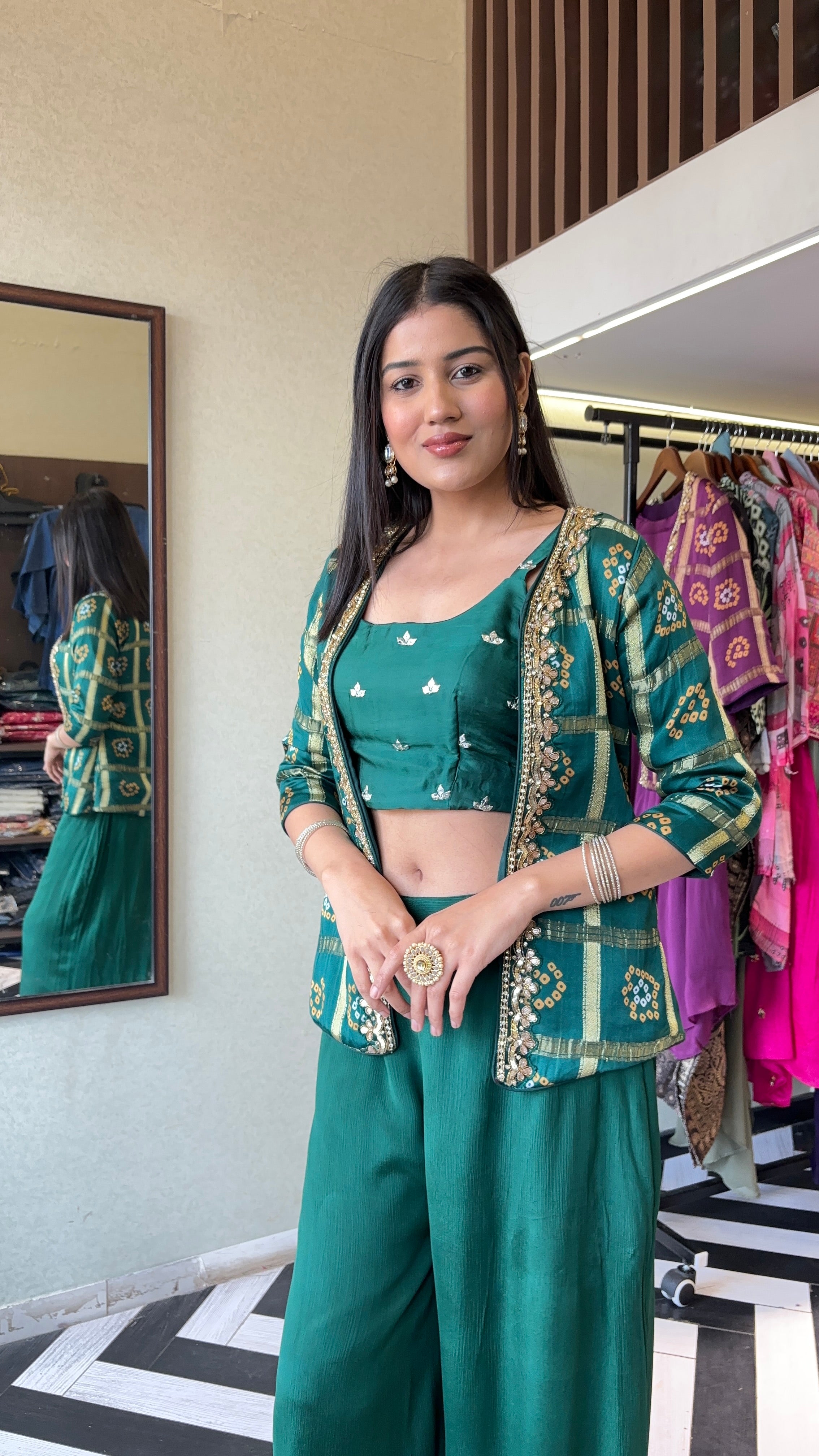 Pure Gaji Silk 3 Piece Indo western