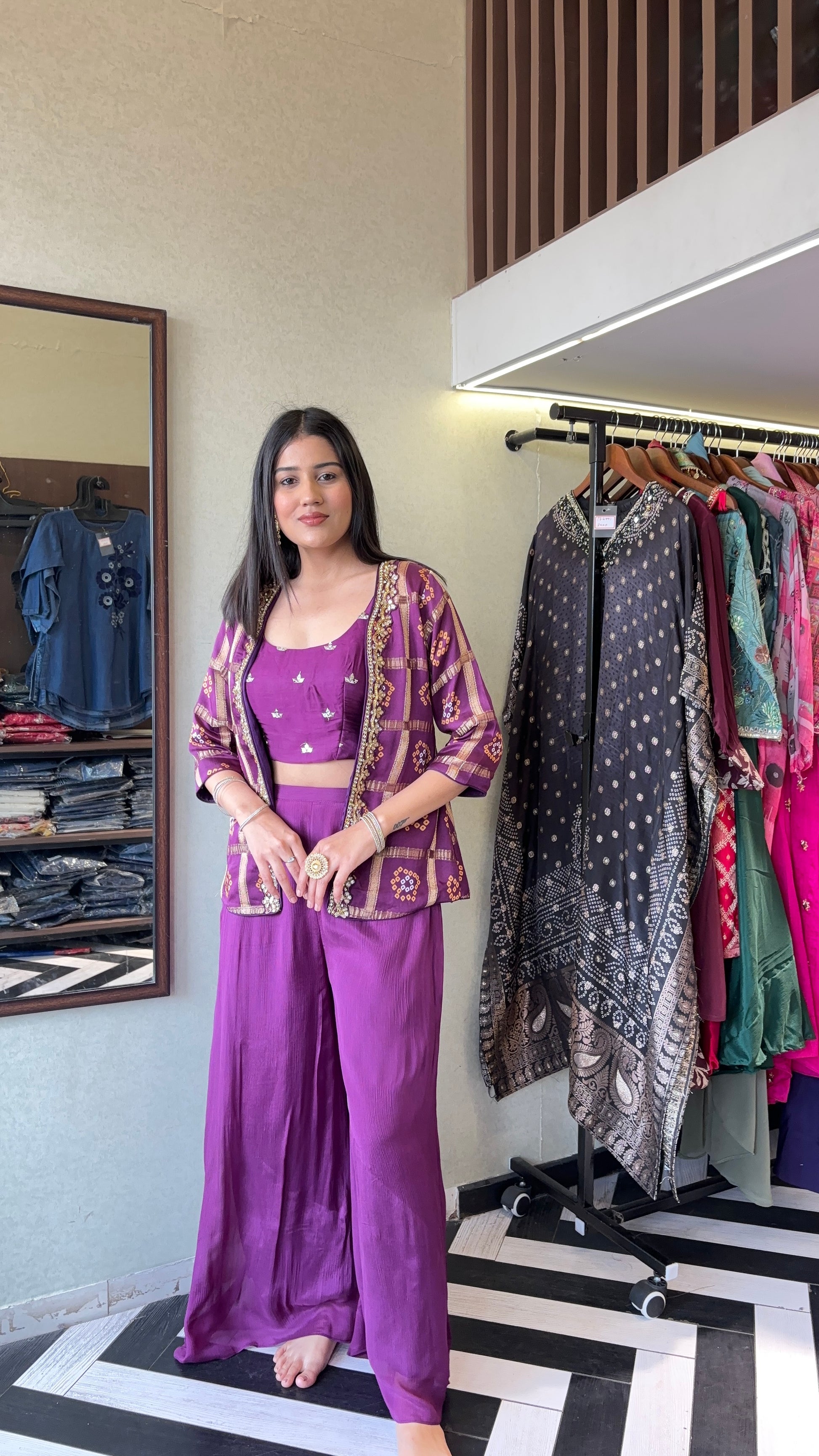 Pure Gaji Silk 3 Piece Indo western