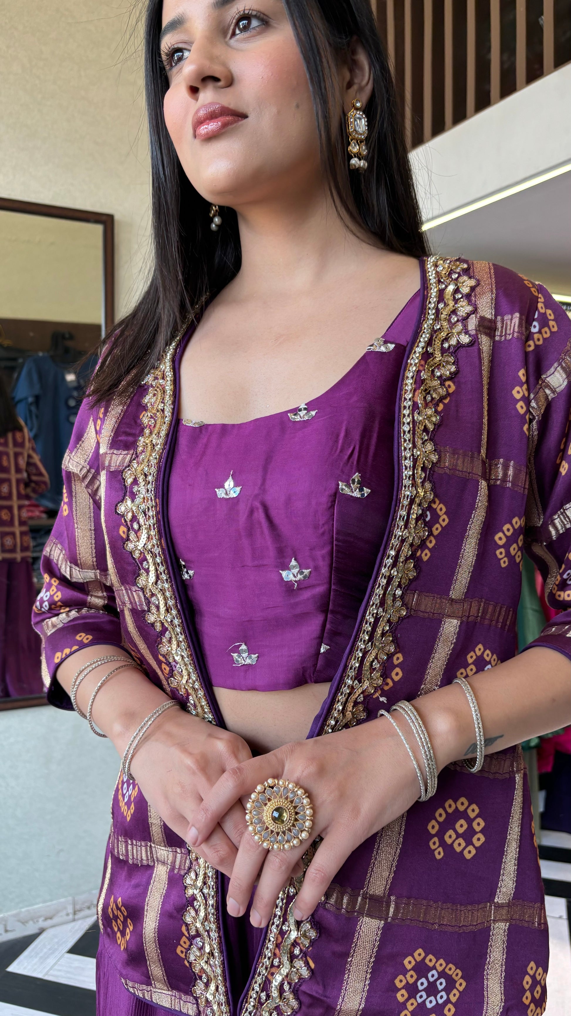 Pure Gaji Silk 3 Piece Indo western